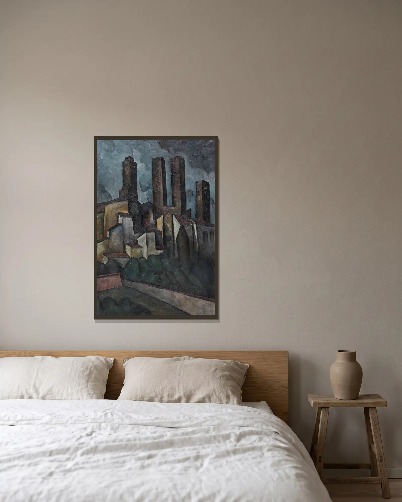 San Gimignano av Alexander Kanoldt inramad på en vägg