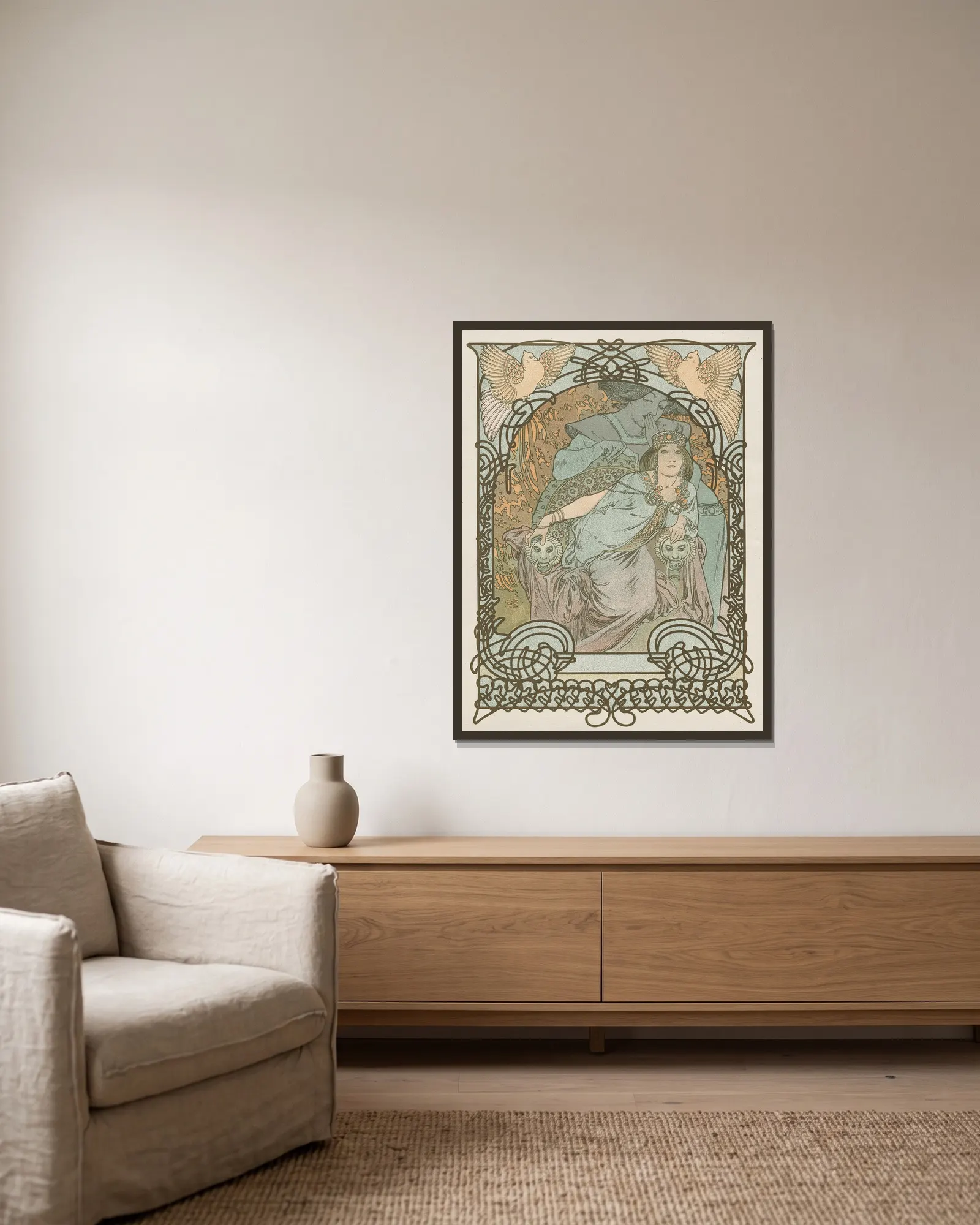 Ilsee, Princesse de Tripoli av Alphonse Mucha inramad på en vägg