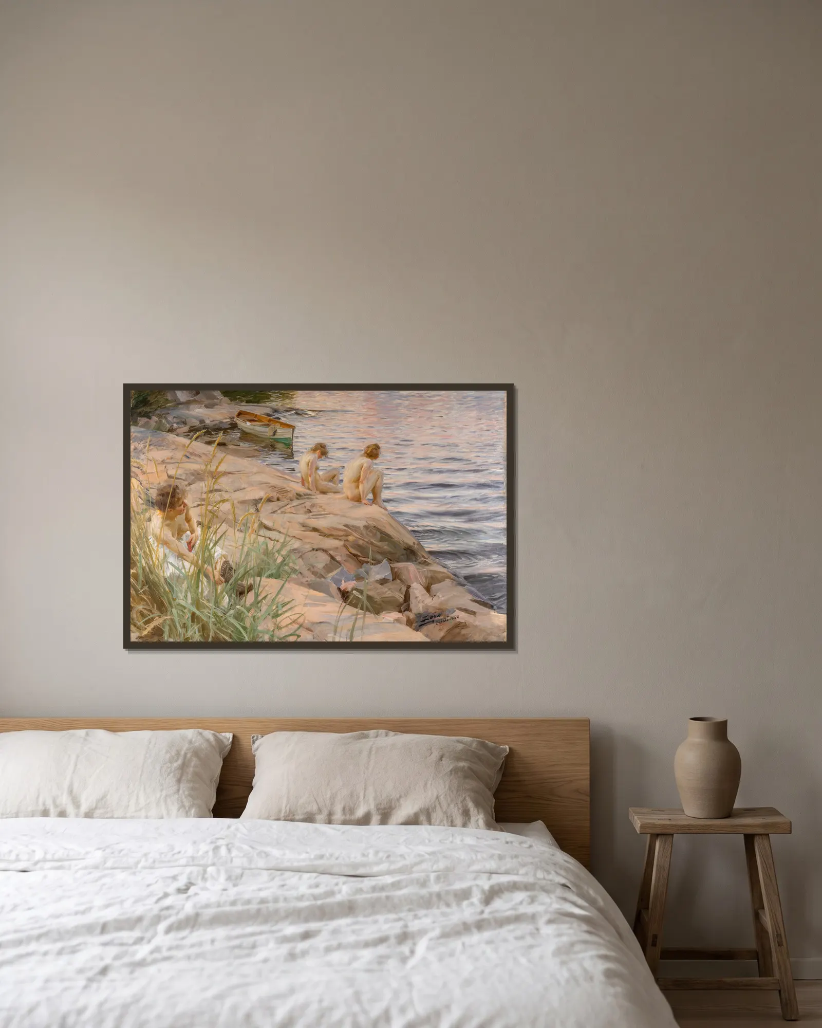 Outdoors av Anders Zorn inramad på en vägg