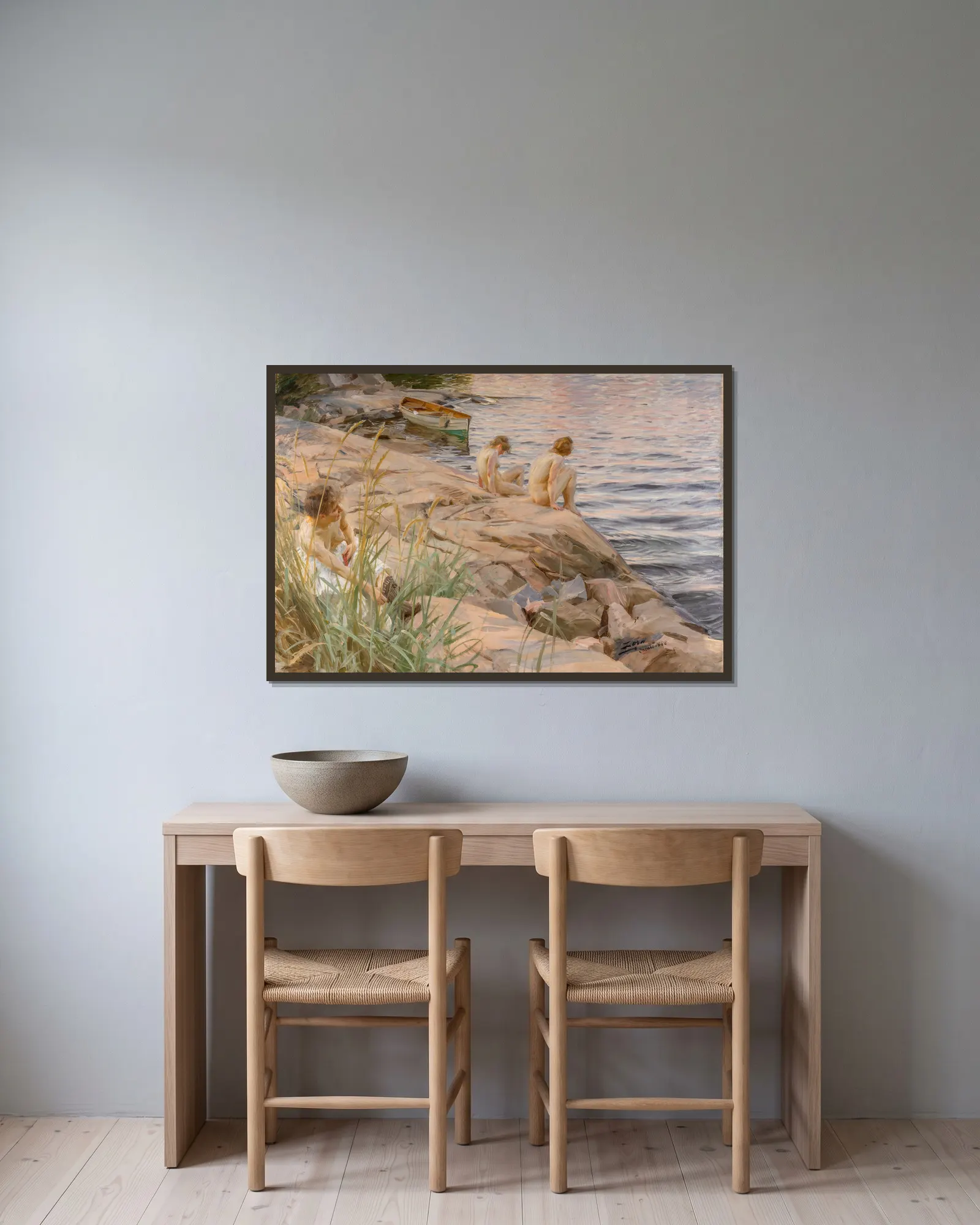 Outdoors av Anders Zorn inramad på en vägg