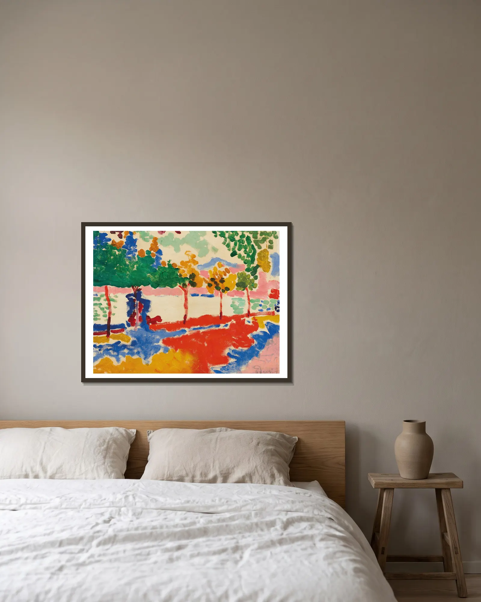Bords de rivière av André Derain inramad på en vägg