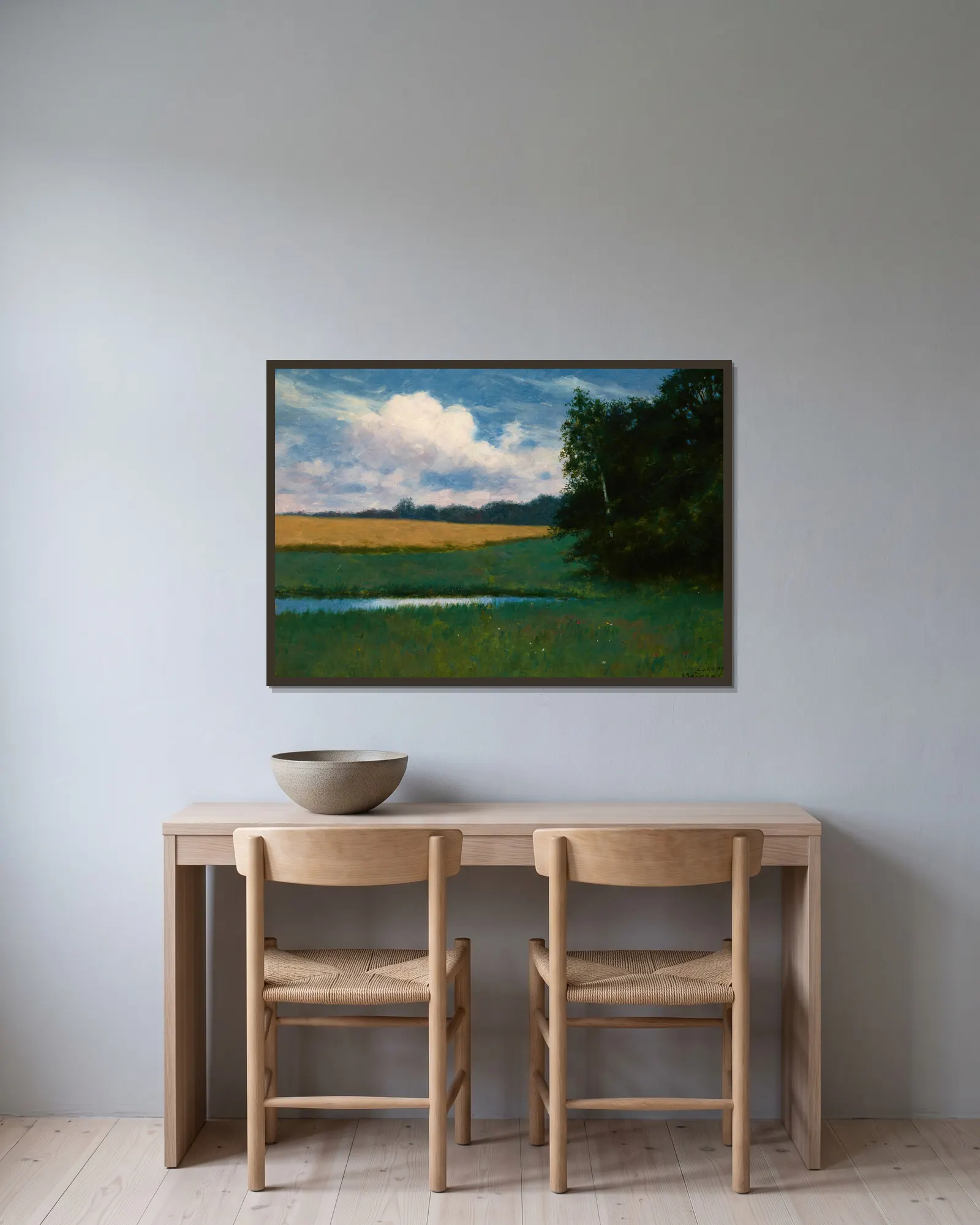 Dusk av Stanisław Witkiewicz inramad på en vägg