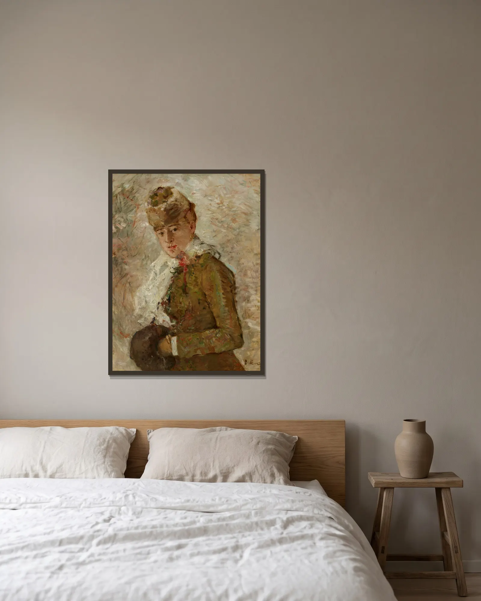 Winter av Berthe Morisot inramad på en vägg