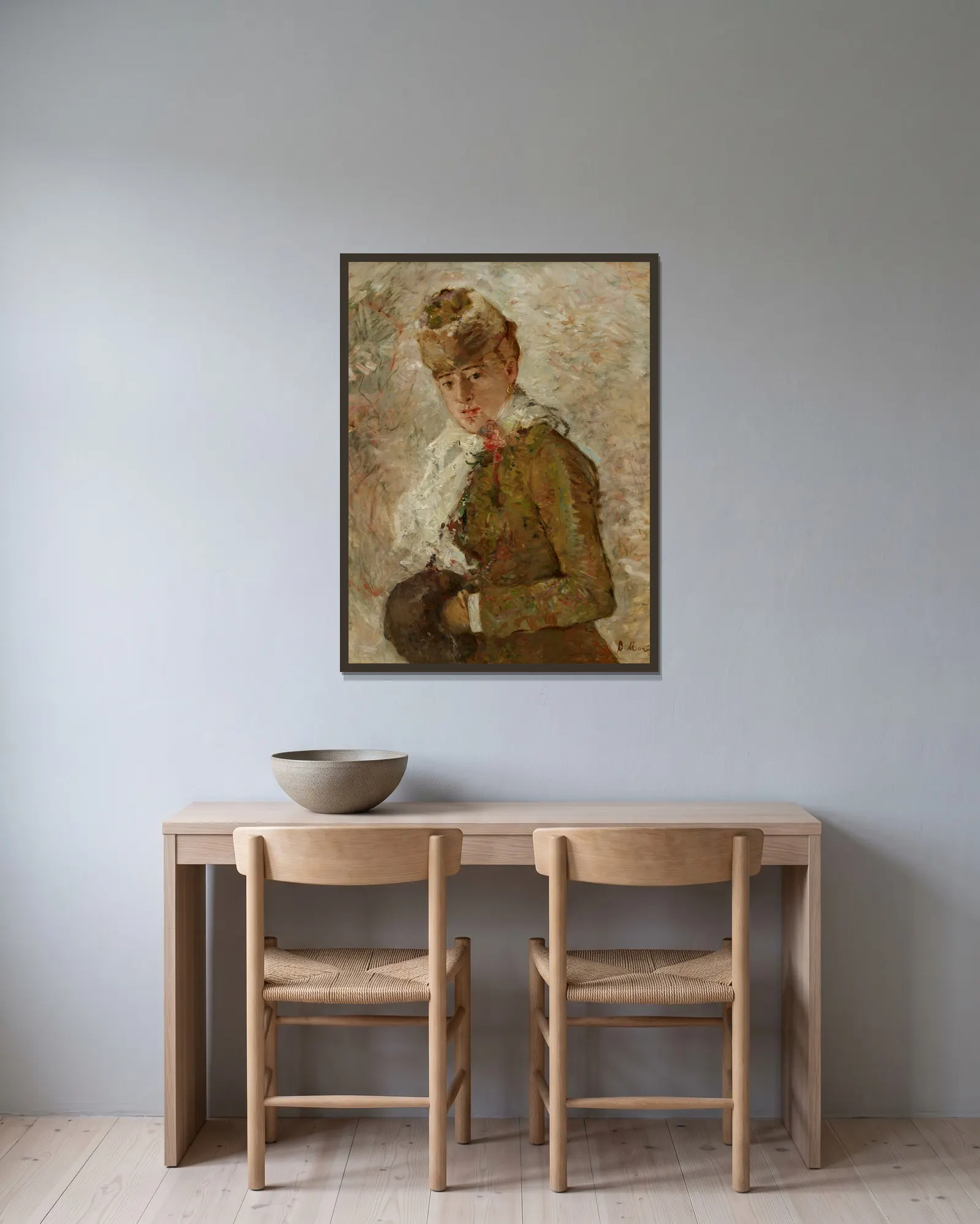 Winter av Berthe Morisot inramad på en vägg
