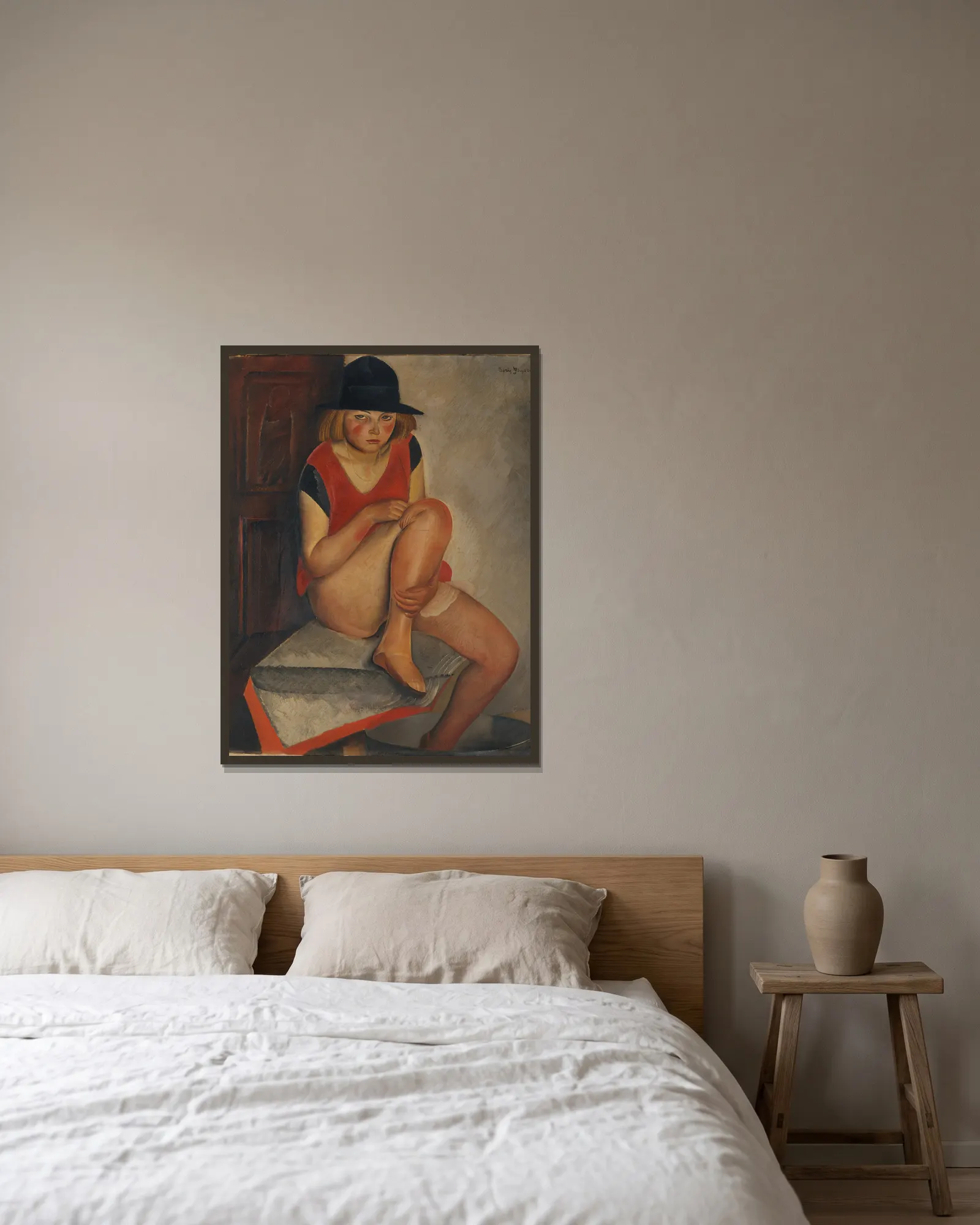 The Model av Boris Grigoriev inramad på en vägg