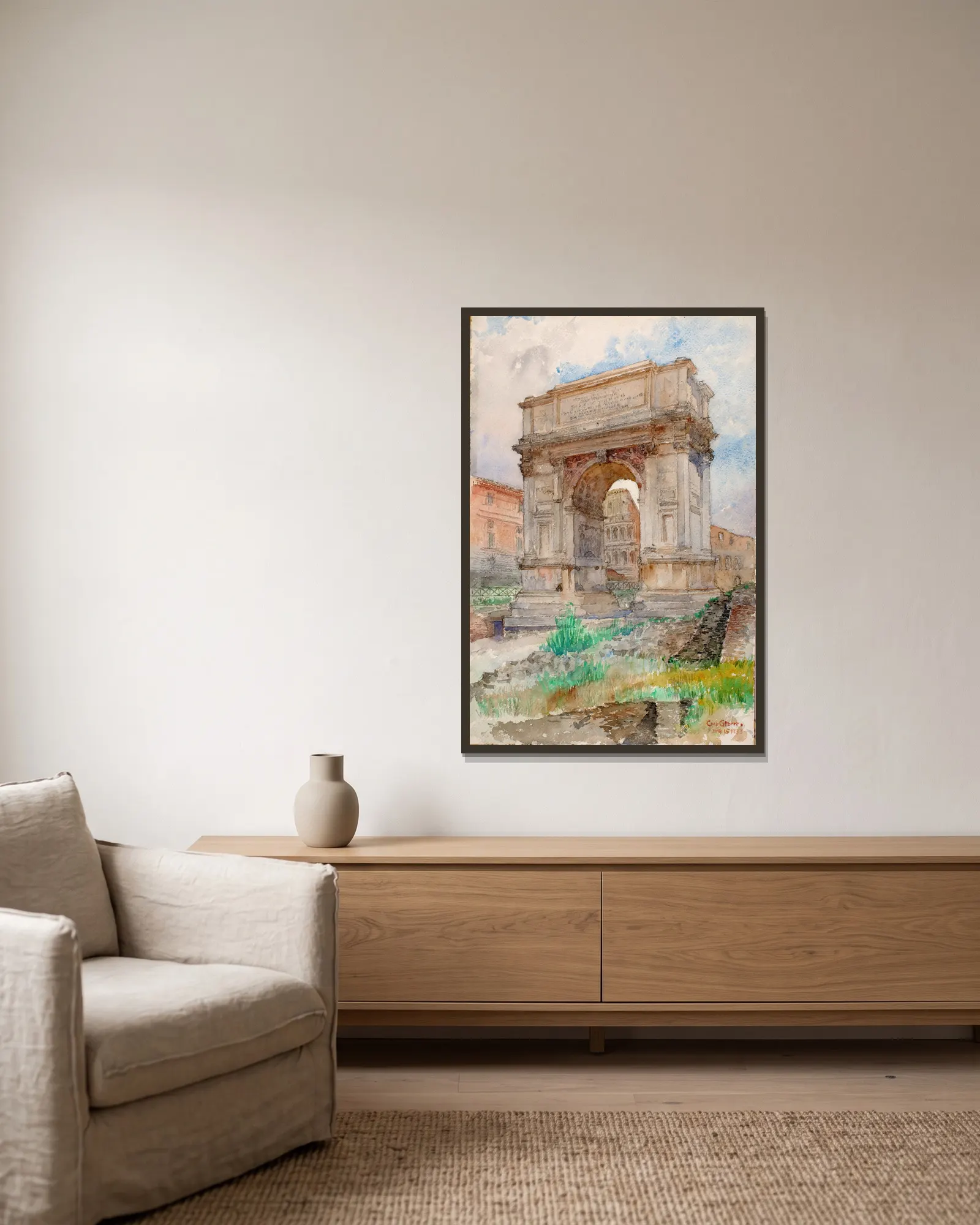 Arch of Titus, Rome av Cass Gilbert inramad på en vägg