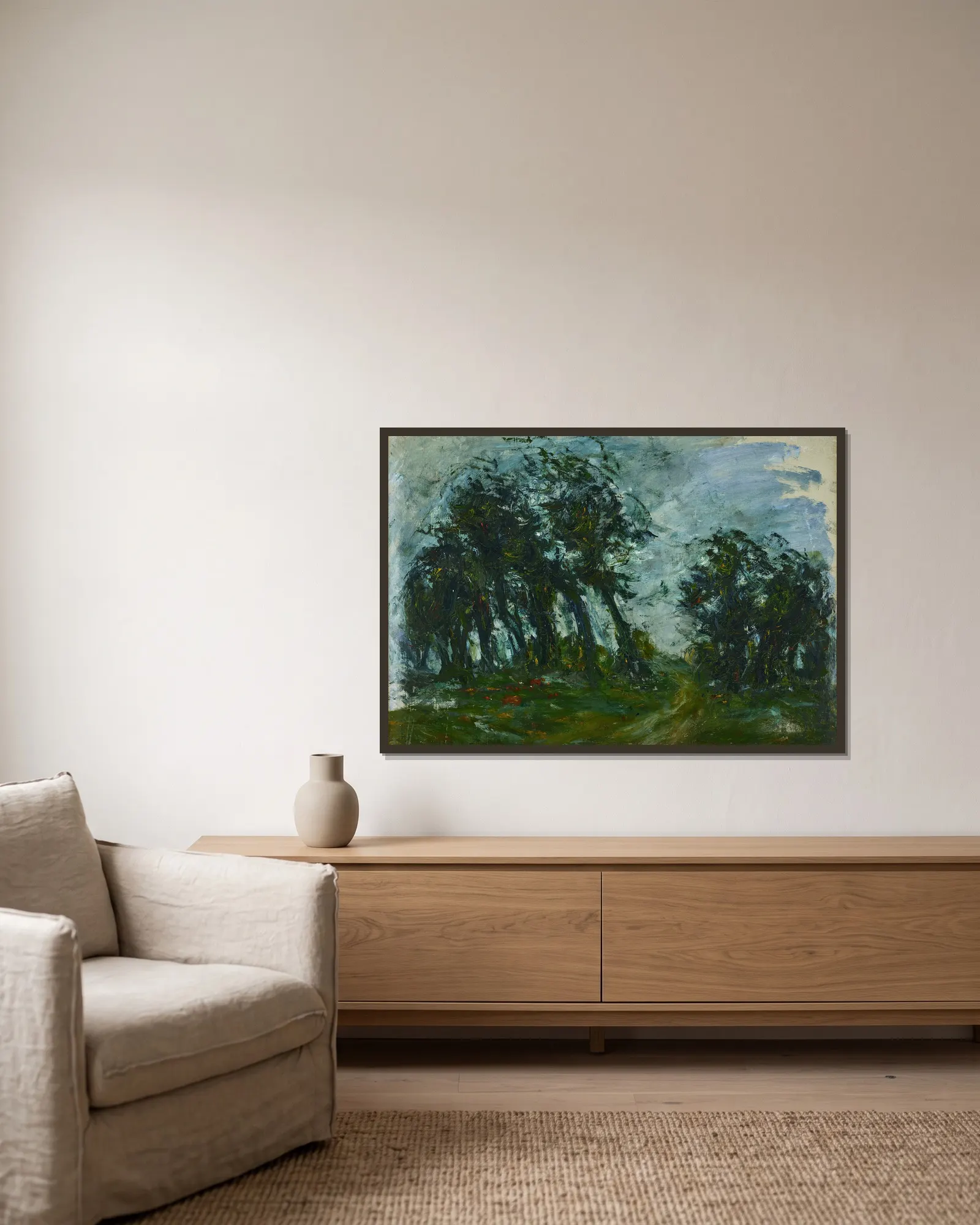 Paysage av Chaïm Soutine inramad på en vägg