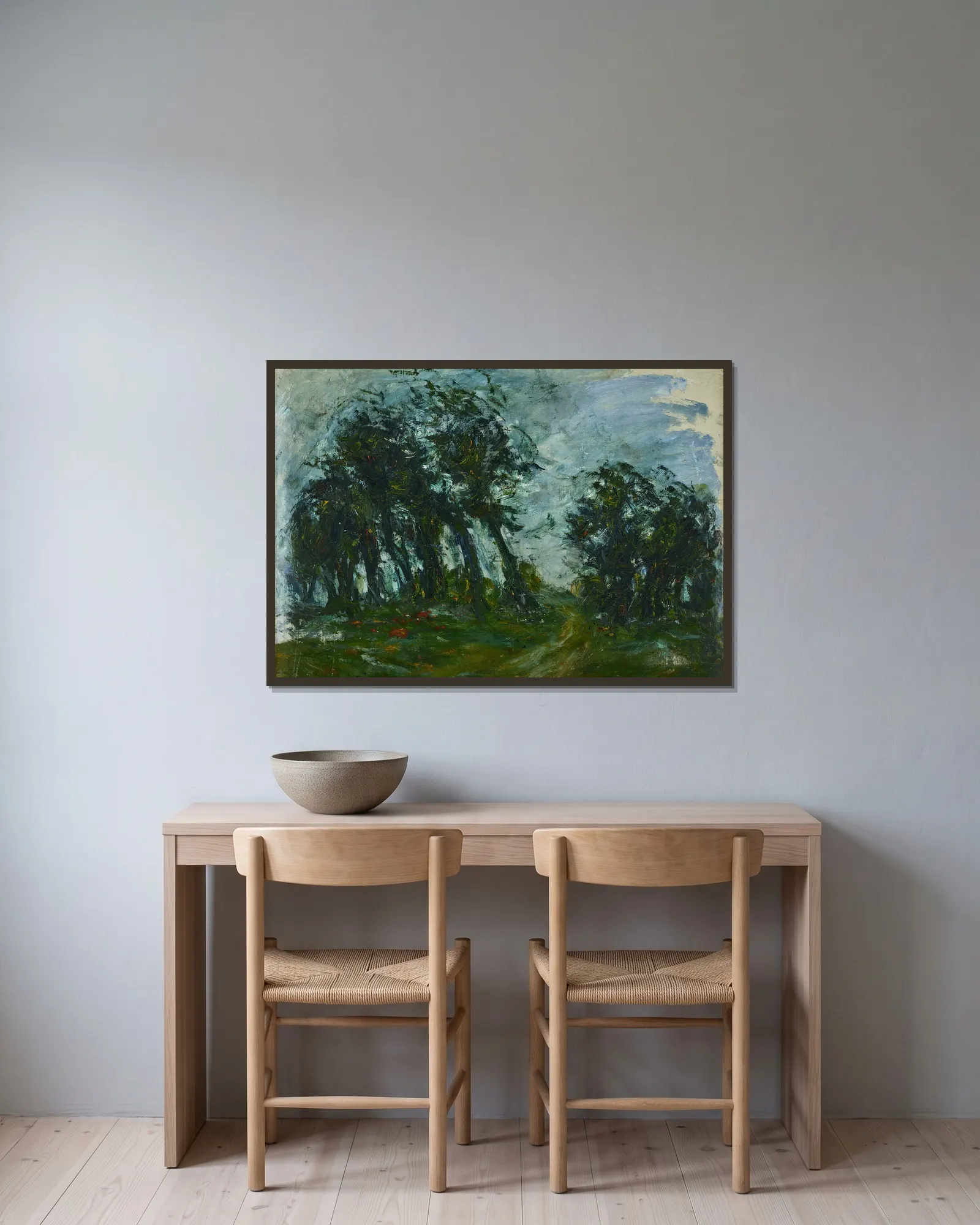 Paysage av Chaïm Soutine inramad på en vägg