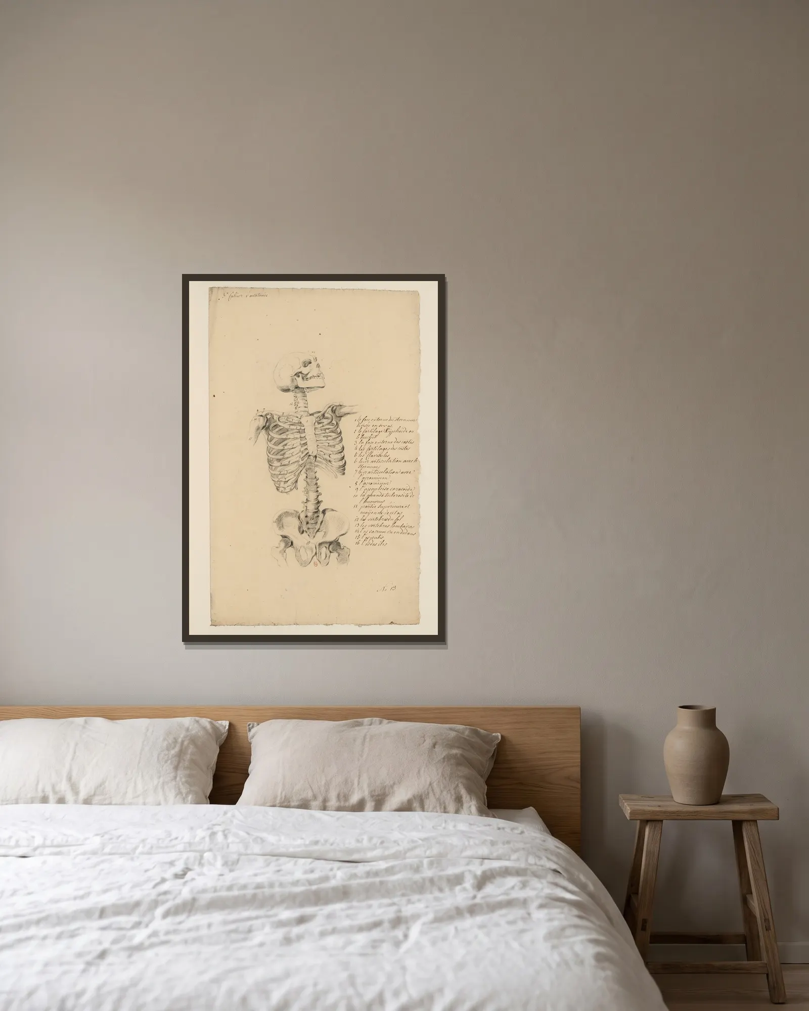 Cahiers d’Anatomie Pl.12 (18th Century) av Charles Monnet inramad på en vägg