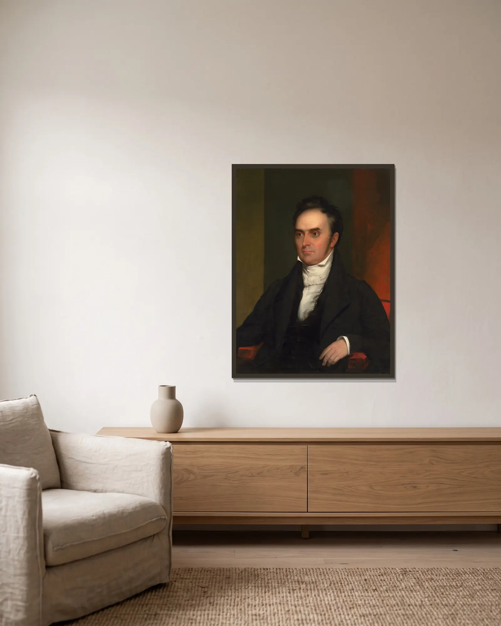 Daniel Webster av Chester Harding inramad på en vägg