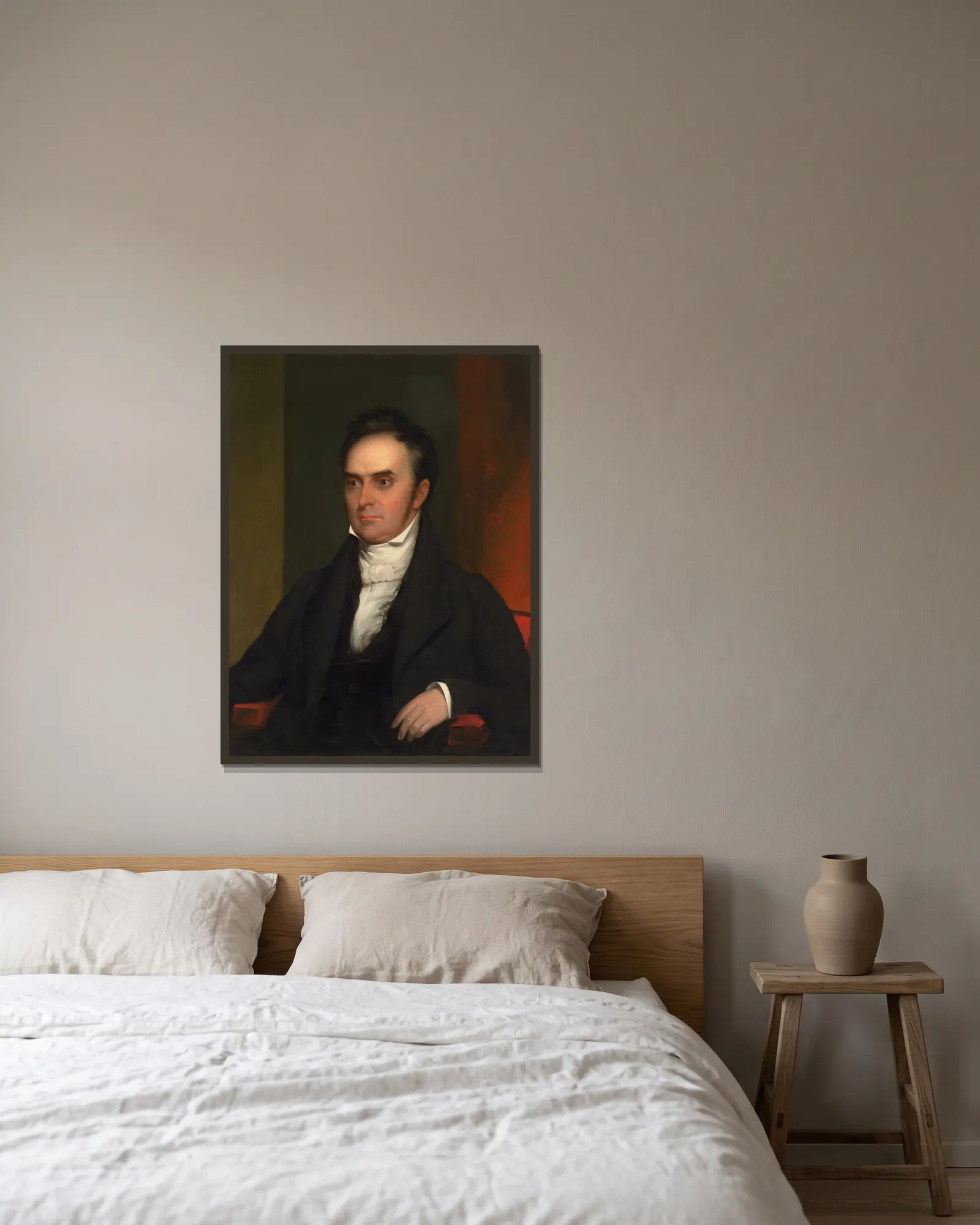 Daniel Webster av Chester Harding inramad på en vägg