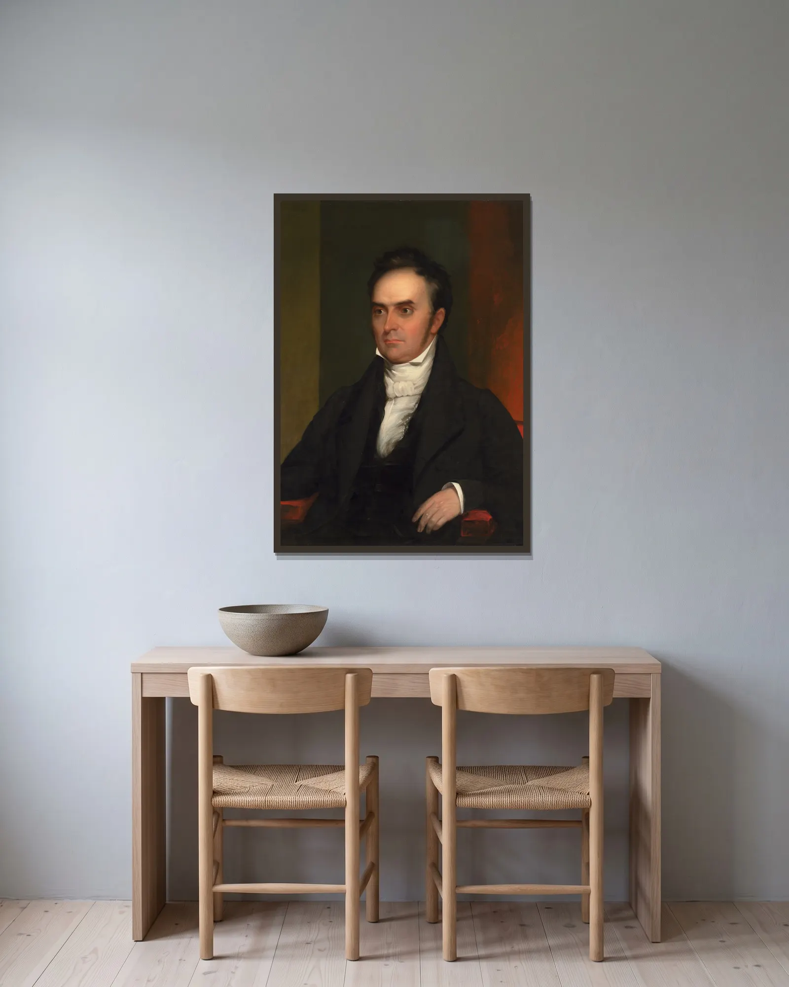 Daniel Webster av Chester Harding inramad på en vägg