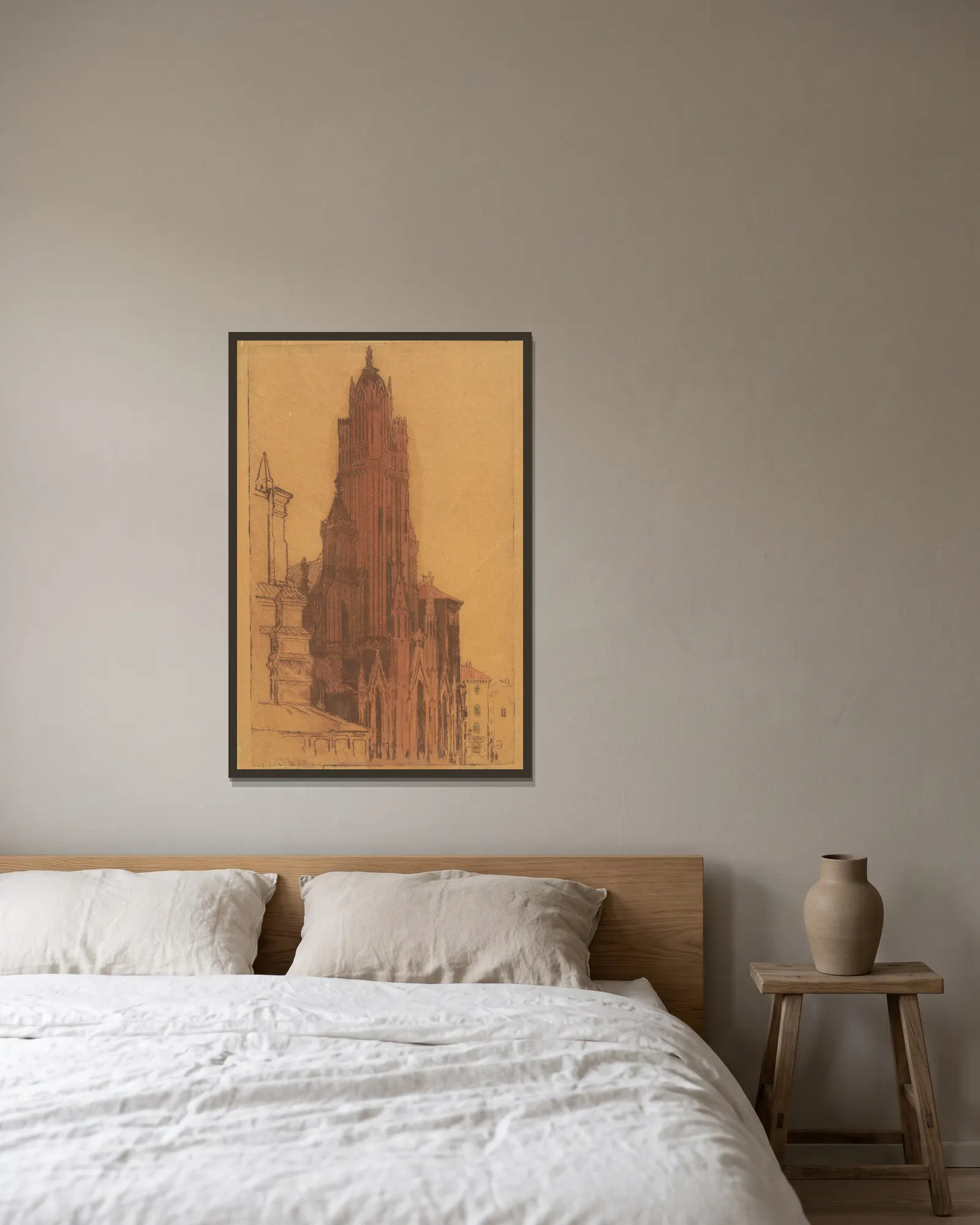 St. John’s Cathedral av Feliks Jabłczyński inramad på en vägg