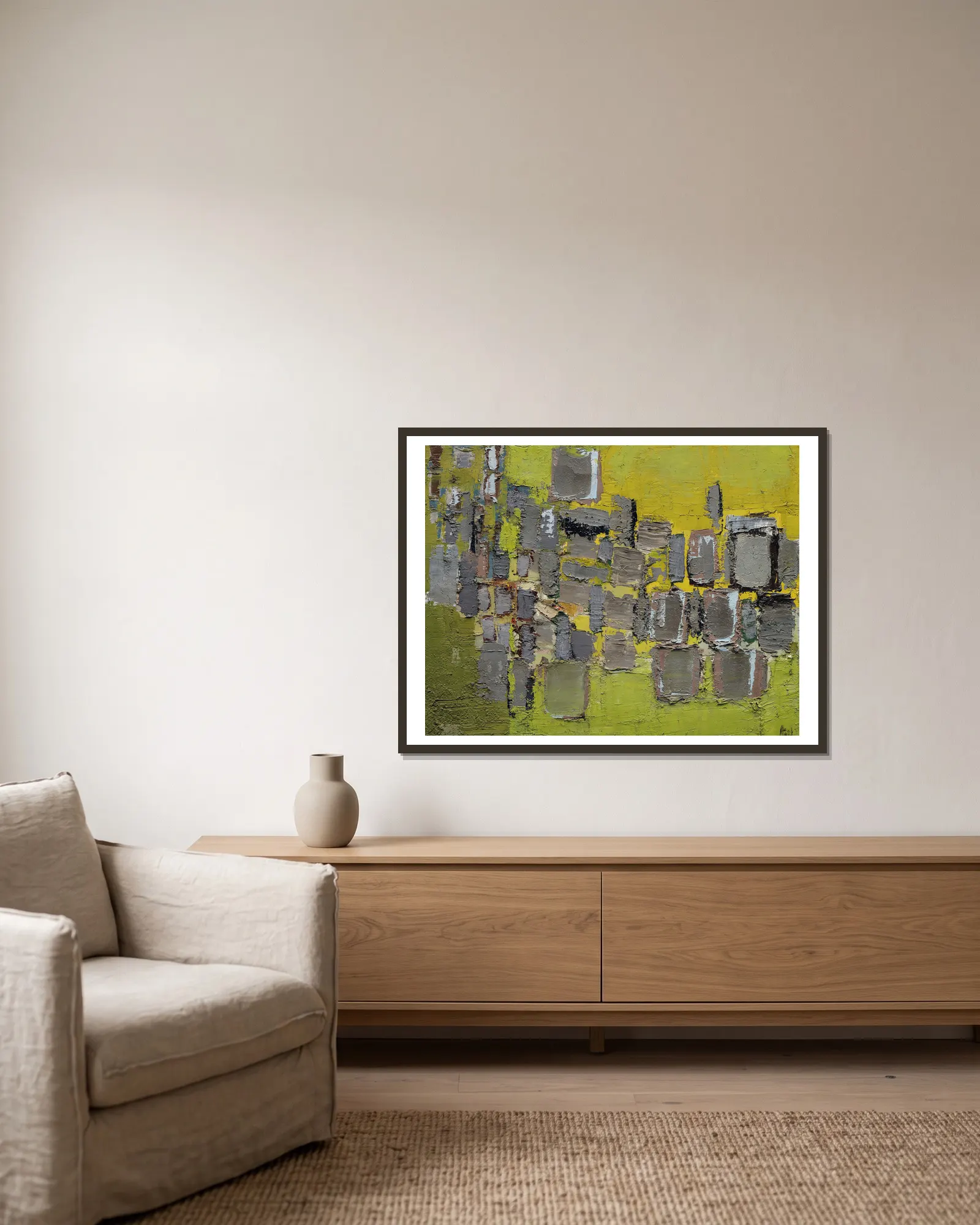 Paysage av Nicolas De Staël inramad på en vägg