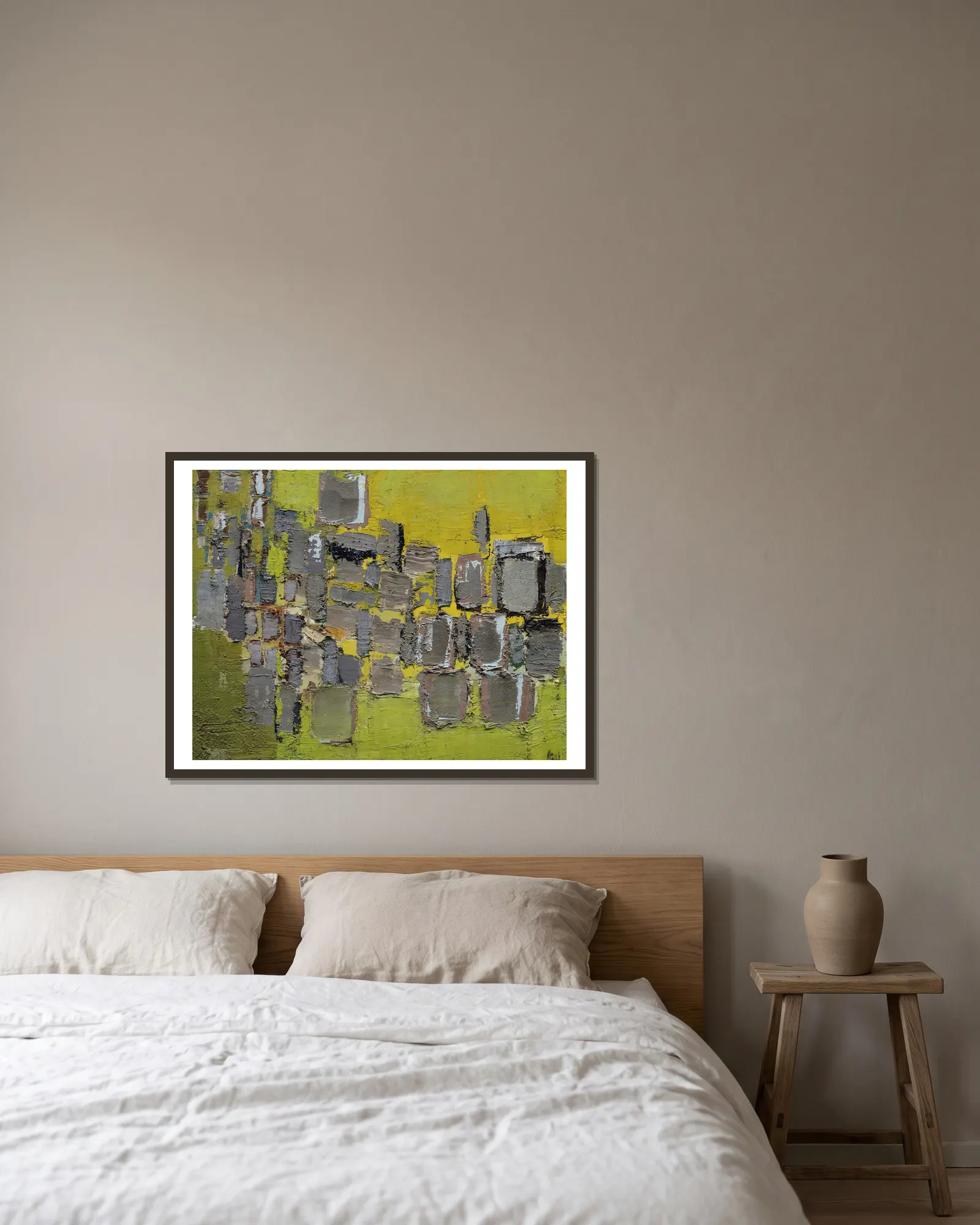 Paysage av Nicolas De Staël inramad på en vägg