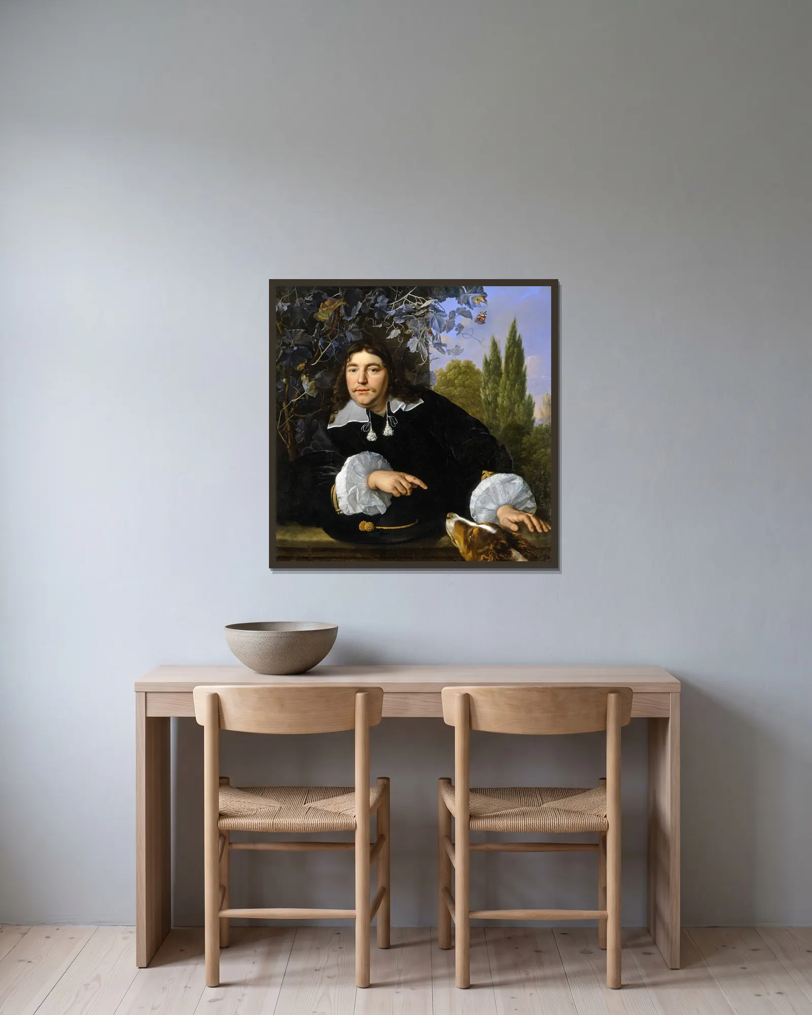 Self-Portrait av Bartholomeus van der Helst inramad på en vägg