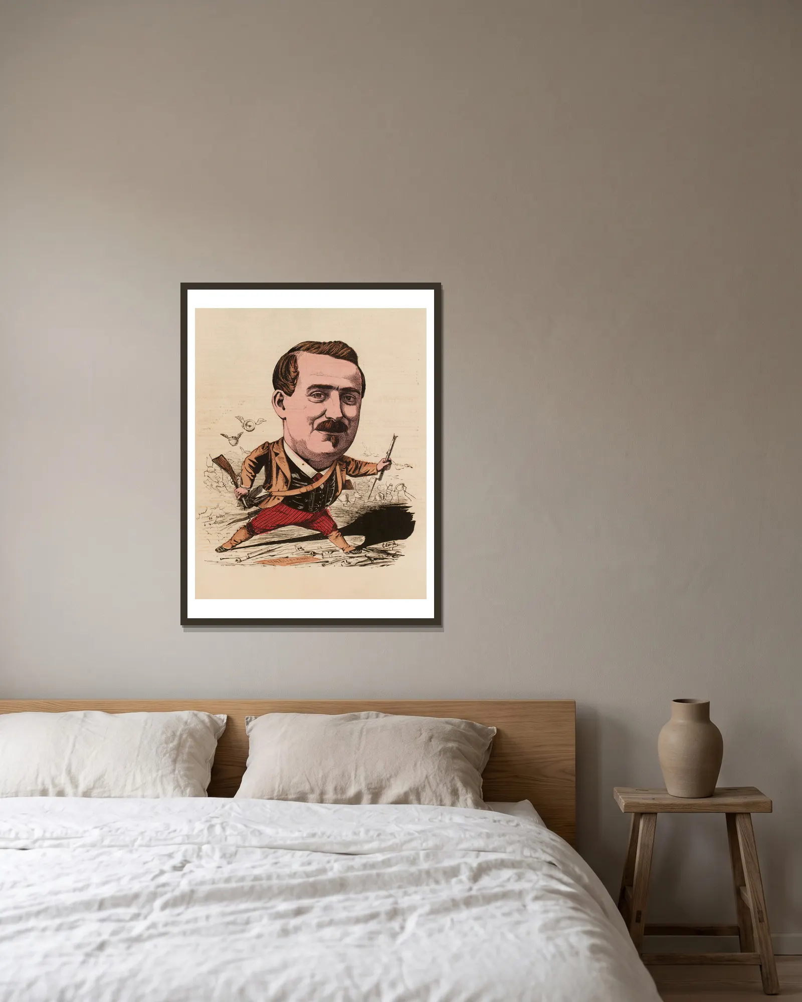Chassepot av Edward Ancourt inramad på en vägg