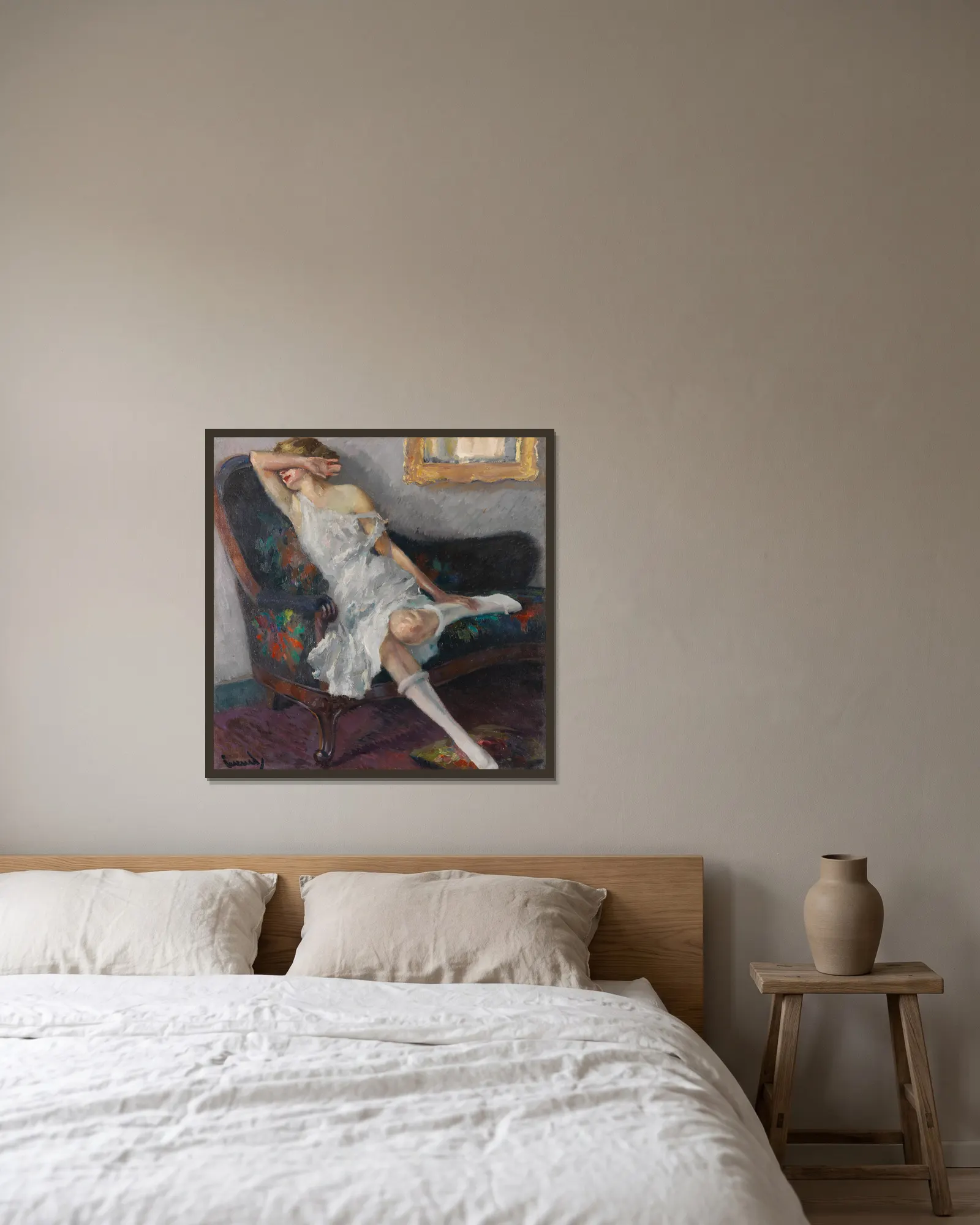 Shy av Edward Cucuel inramad på en vägg