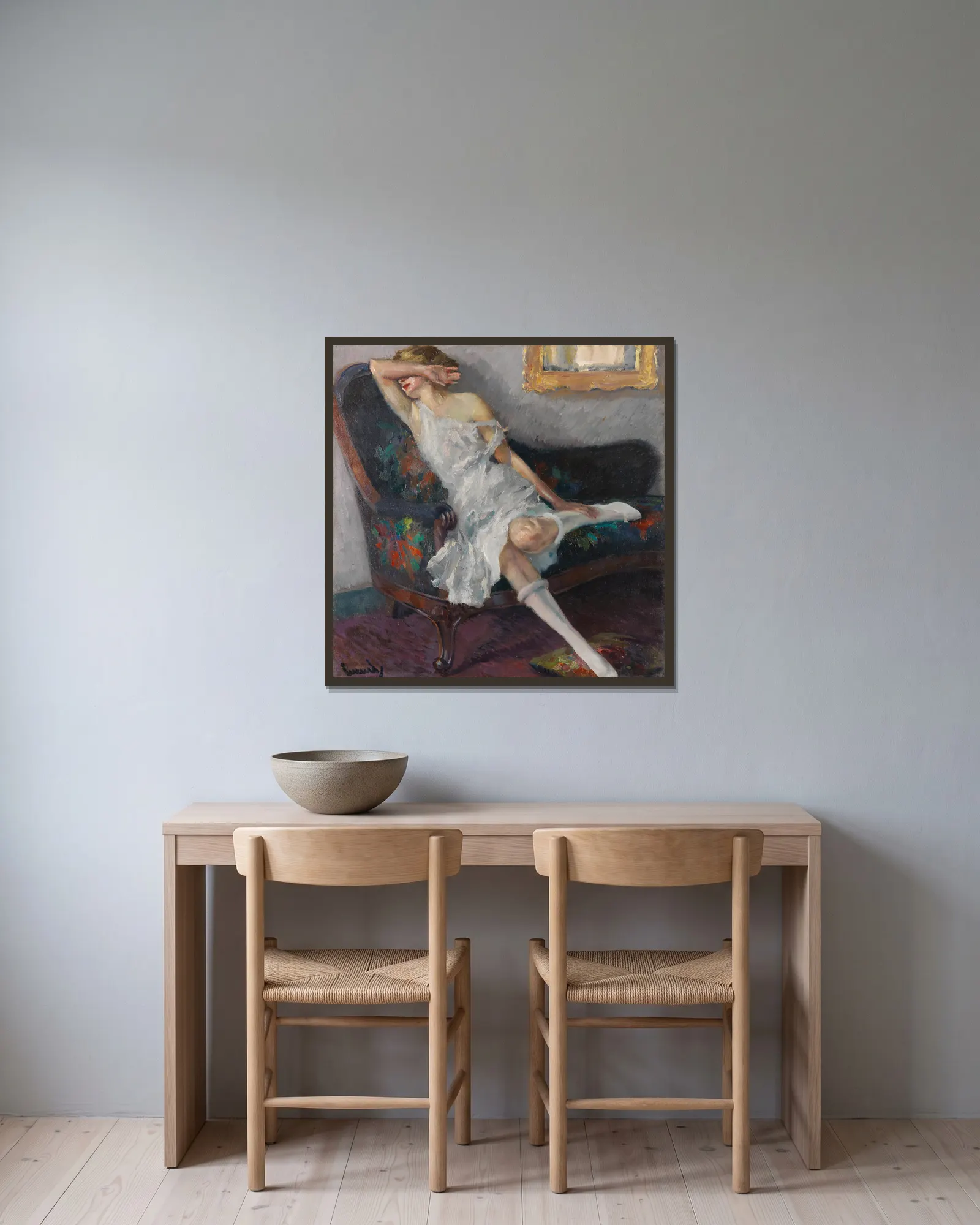 Shy av Edward Cucuel inramad på en vägg