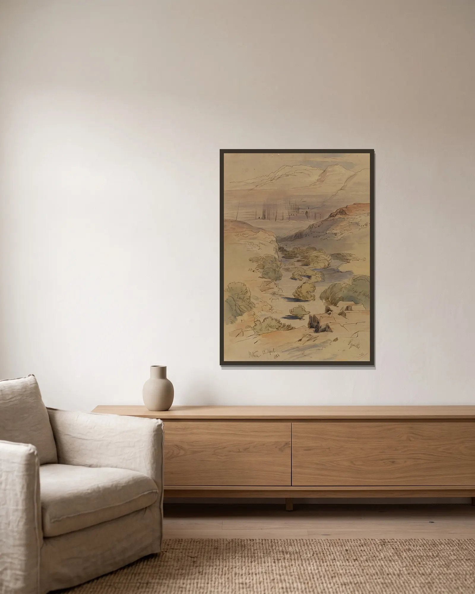 Petra av Edward Lear inramad på en vägg