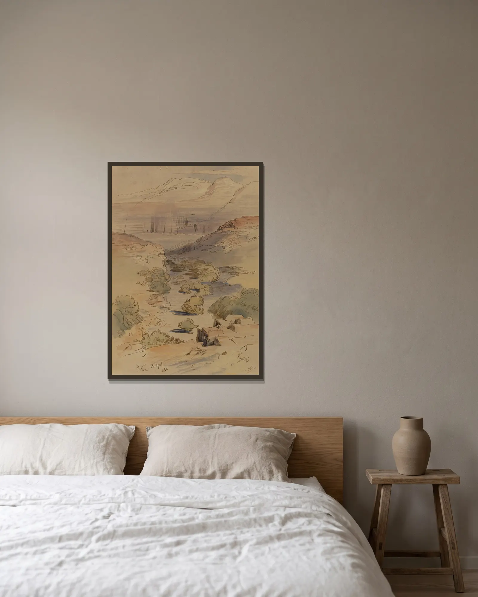 Petra av Edward Lear inramad på en vägg