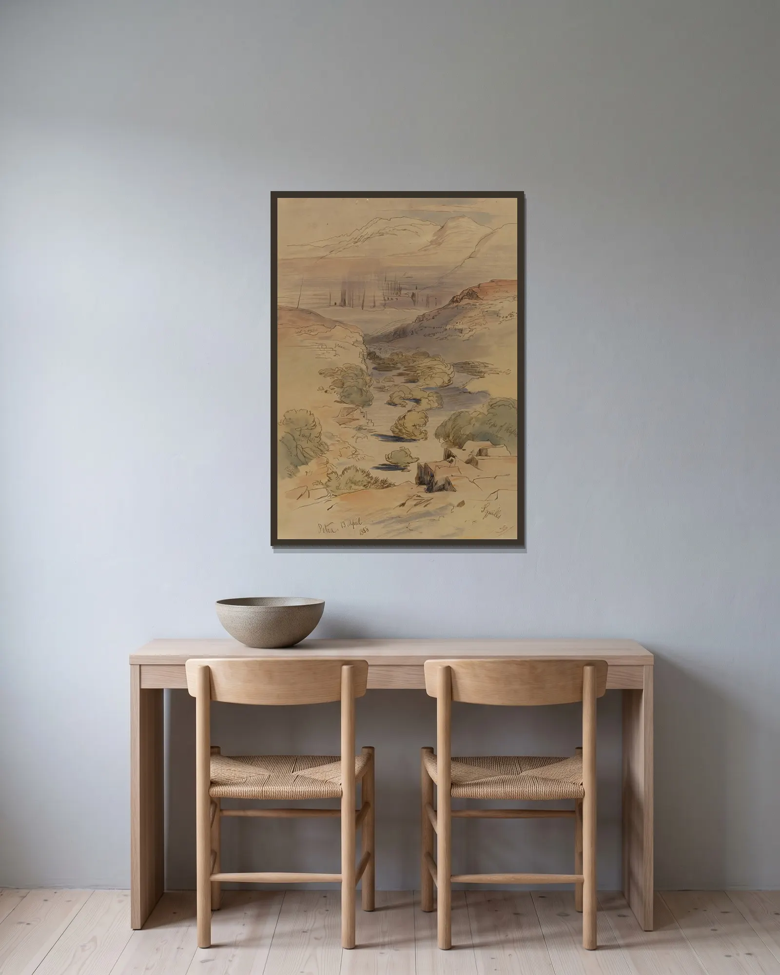 Petra av Edward Lear inramad på en vägg
