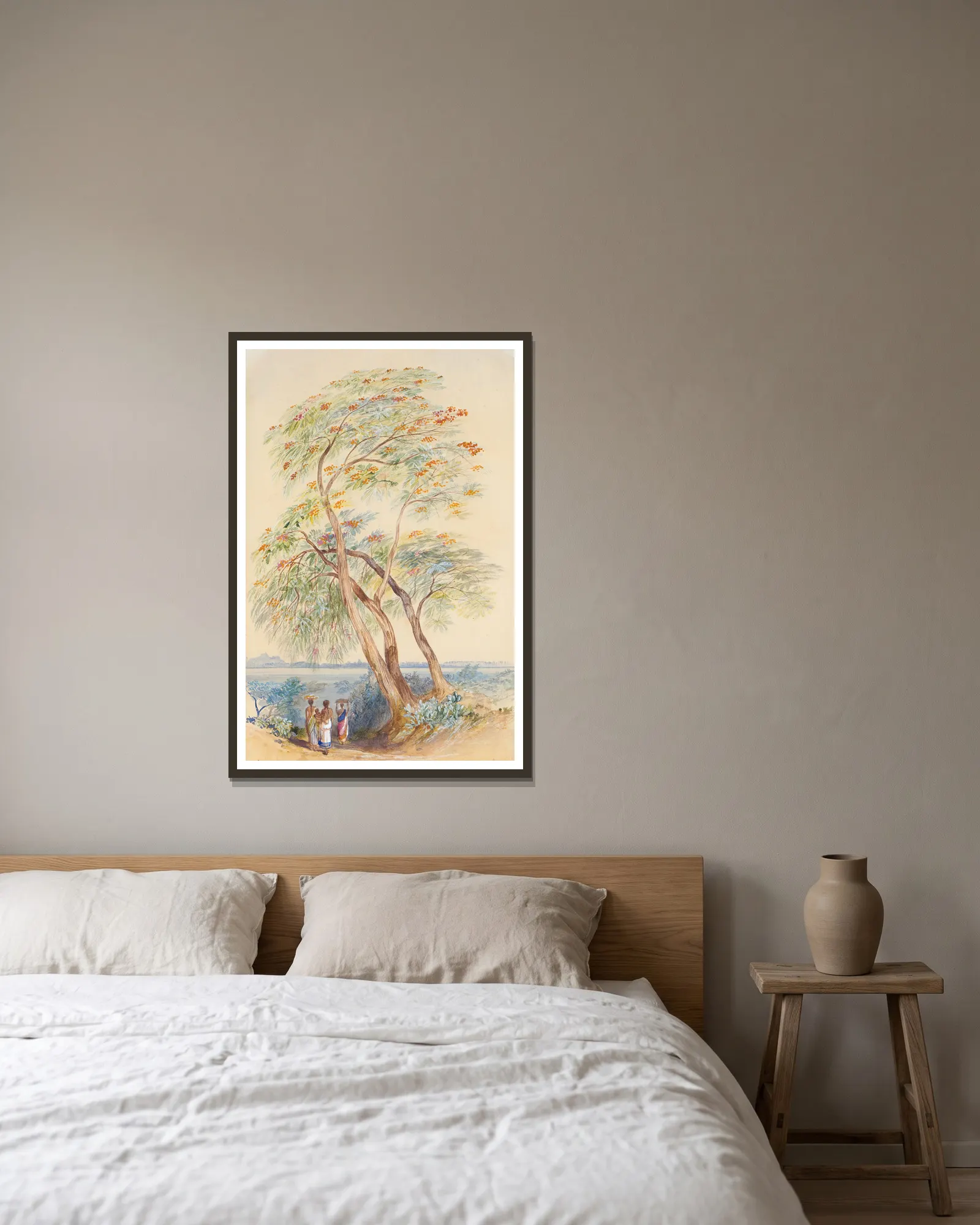 Tree Study, Trichinopoly, India av Edward Lear inramad på en vägg