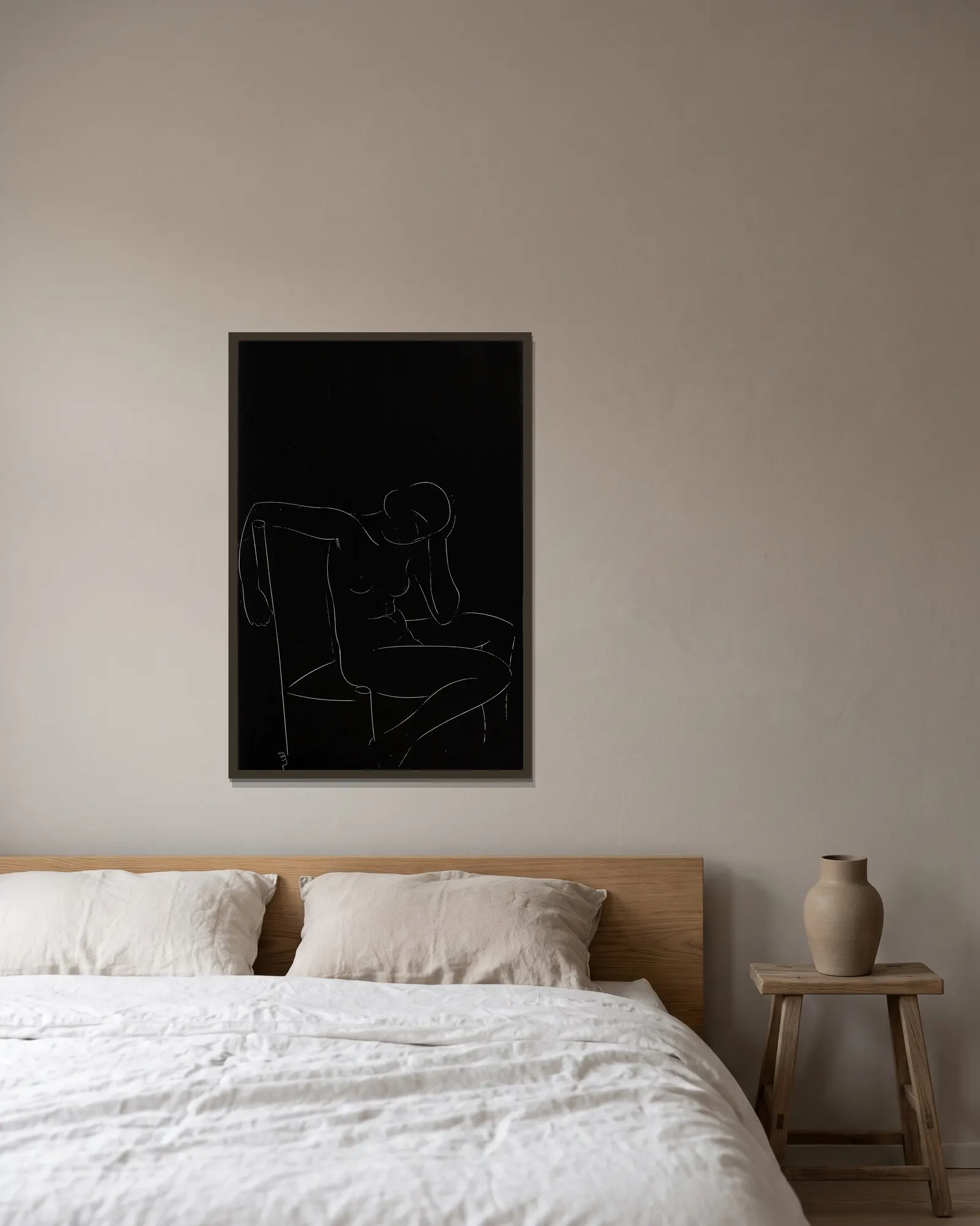Twenty-five nudes Pl 05 av Eric Gill inramad på en vägg