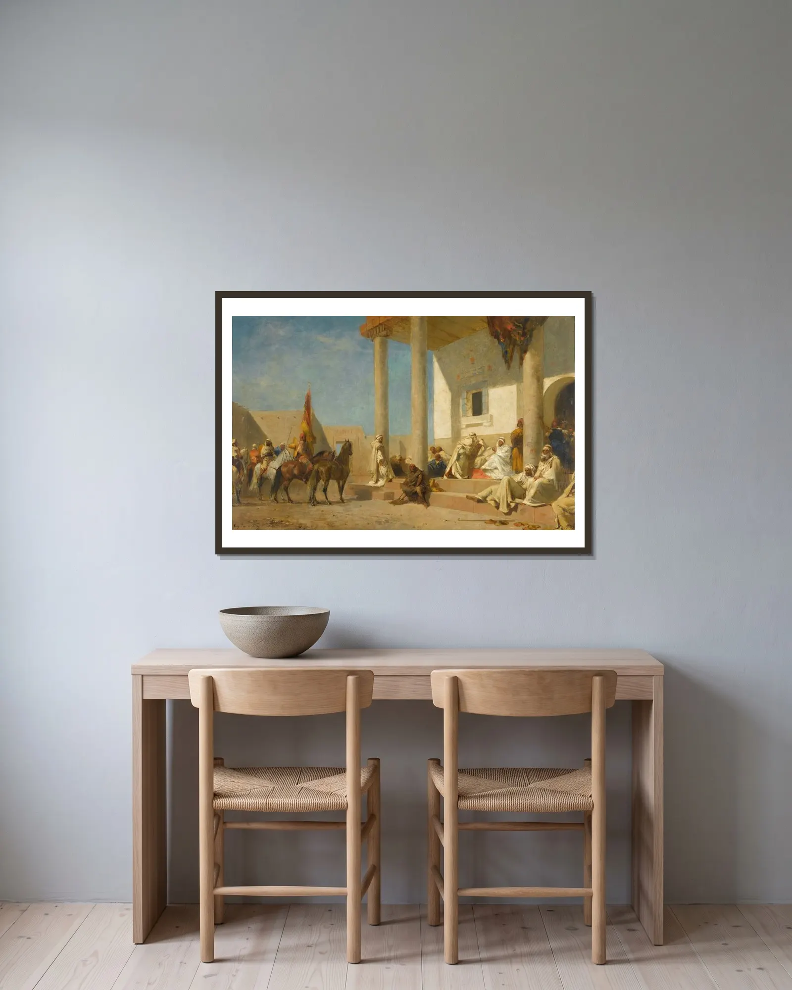 Audience Chez Un Khalifat (Sahara) av Eugène Fromentin inramad på en vägg