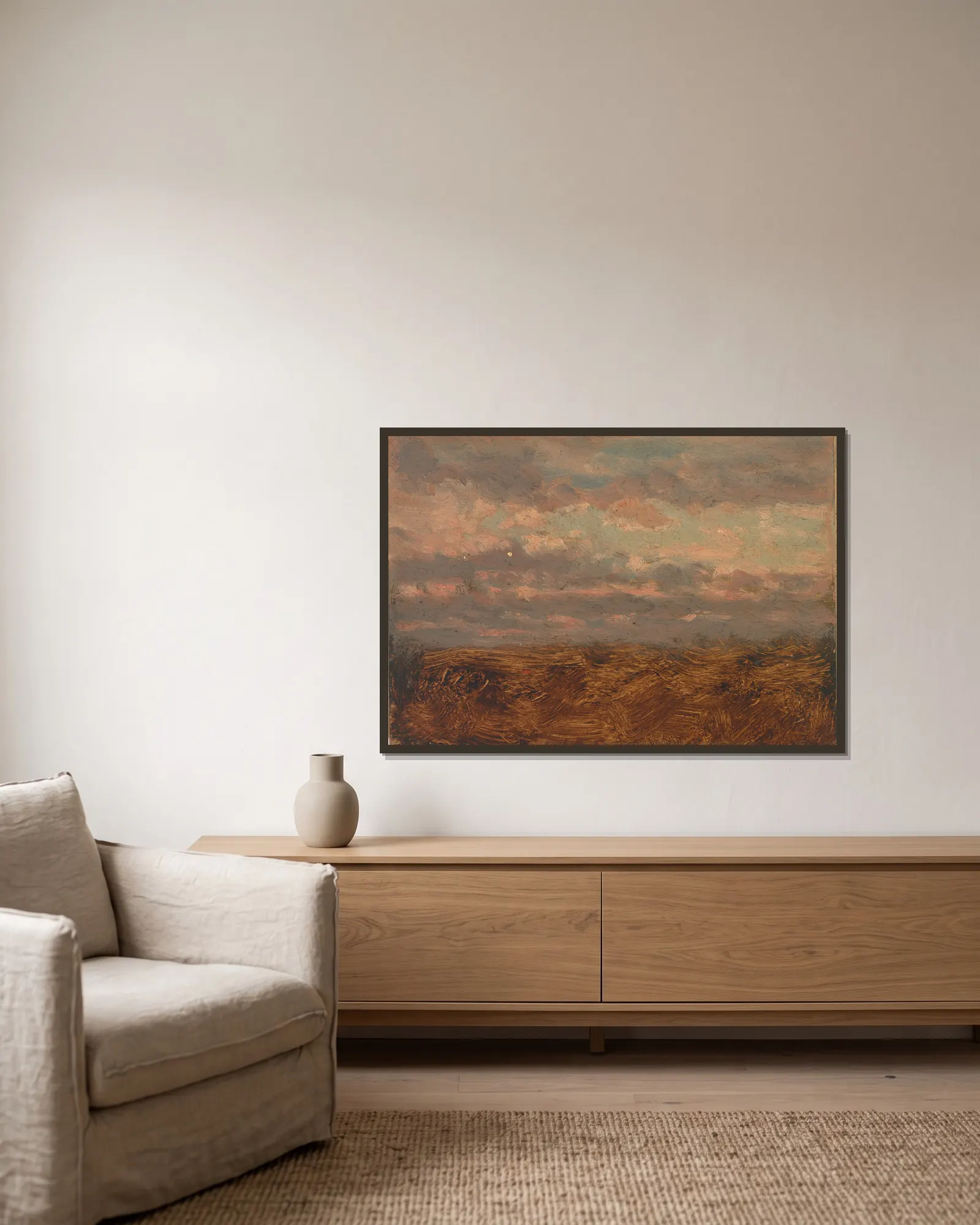 Untitled av Jasper Francis Cropsey inramad på en vägg