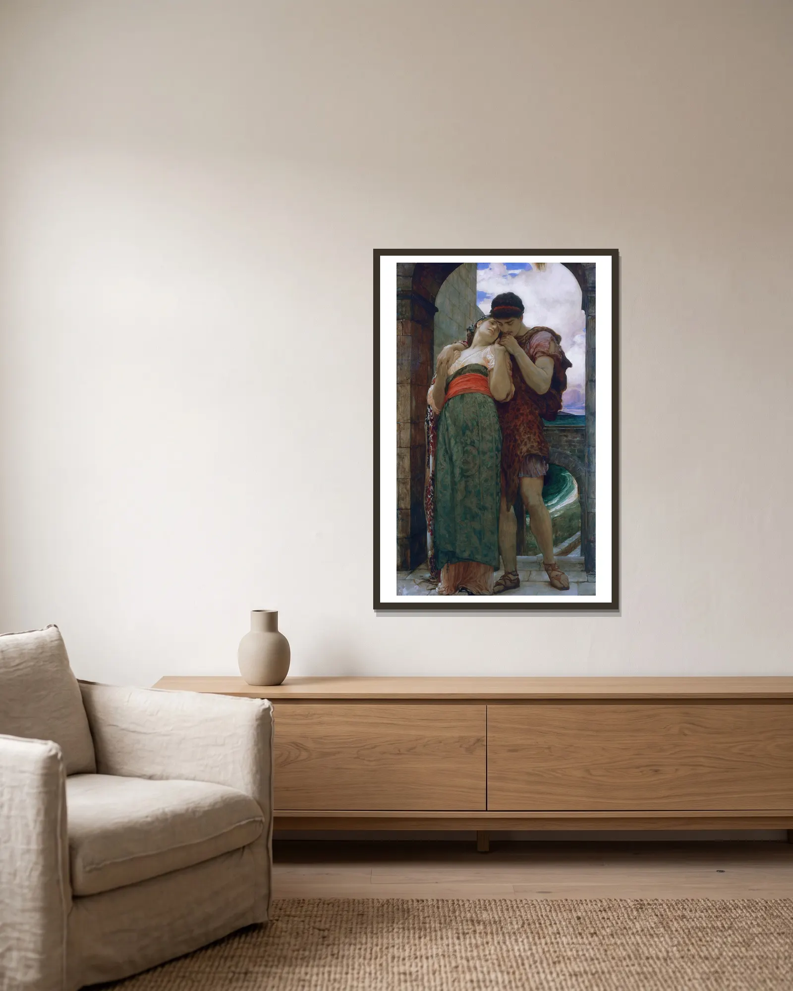 Wedded av Frederic Leighton inramad på en vägg