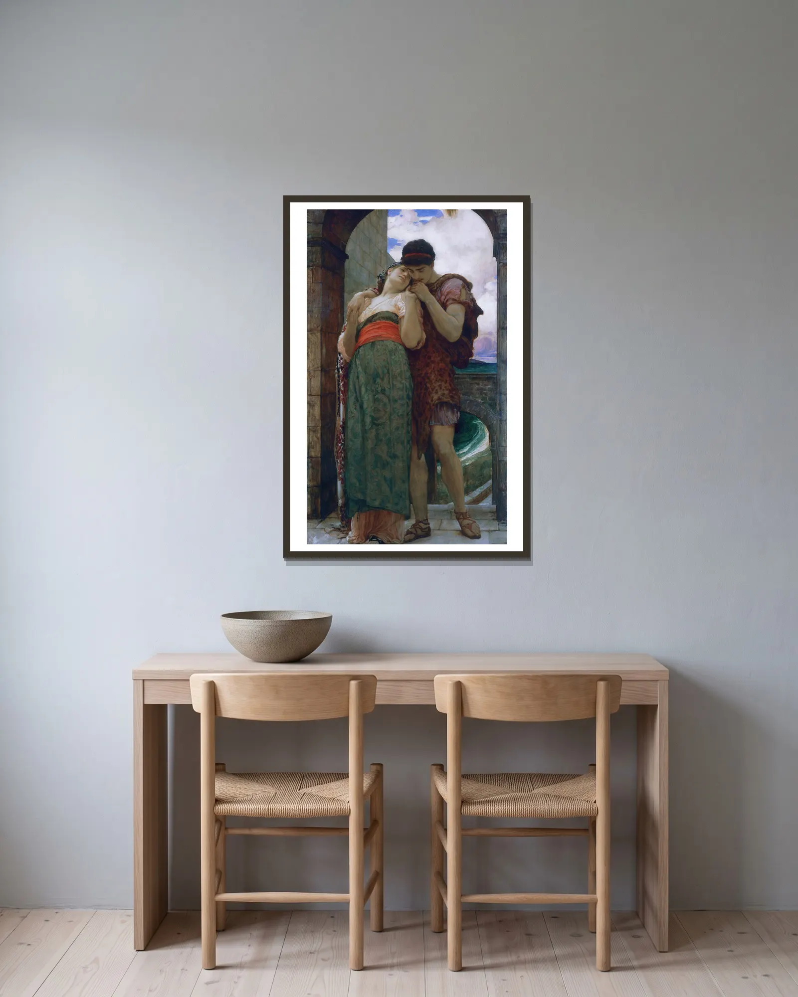 Wedded av Frederic Leighton inramad på en vägg