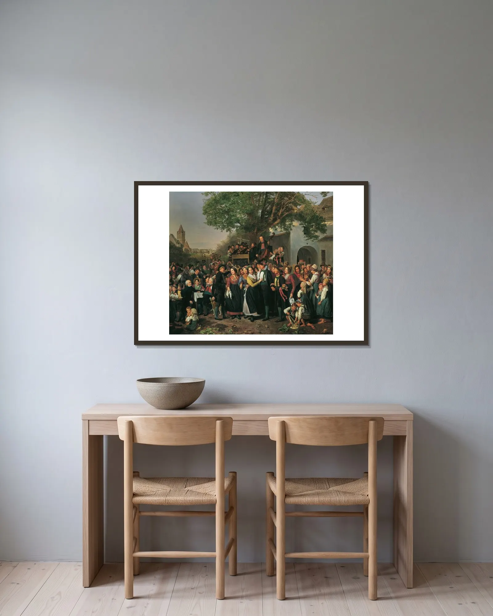 Niederösterreichische Bauernhochzeit av Ferdinand Georg Waldmüller inramad på en vägg