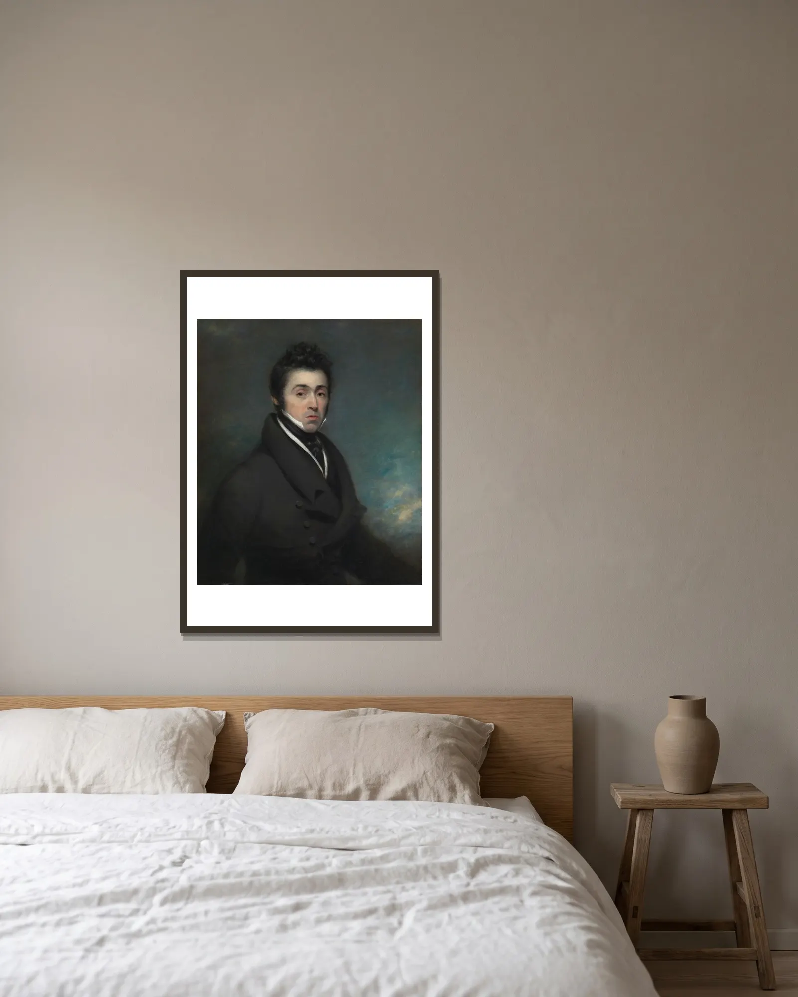 An Unknown Man av George Chinnery inramad på en vägg
