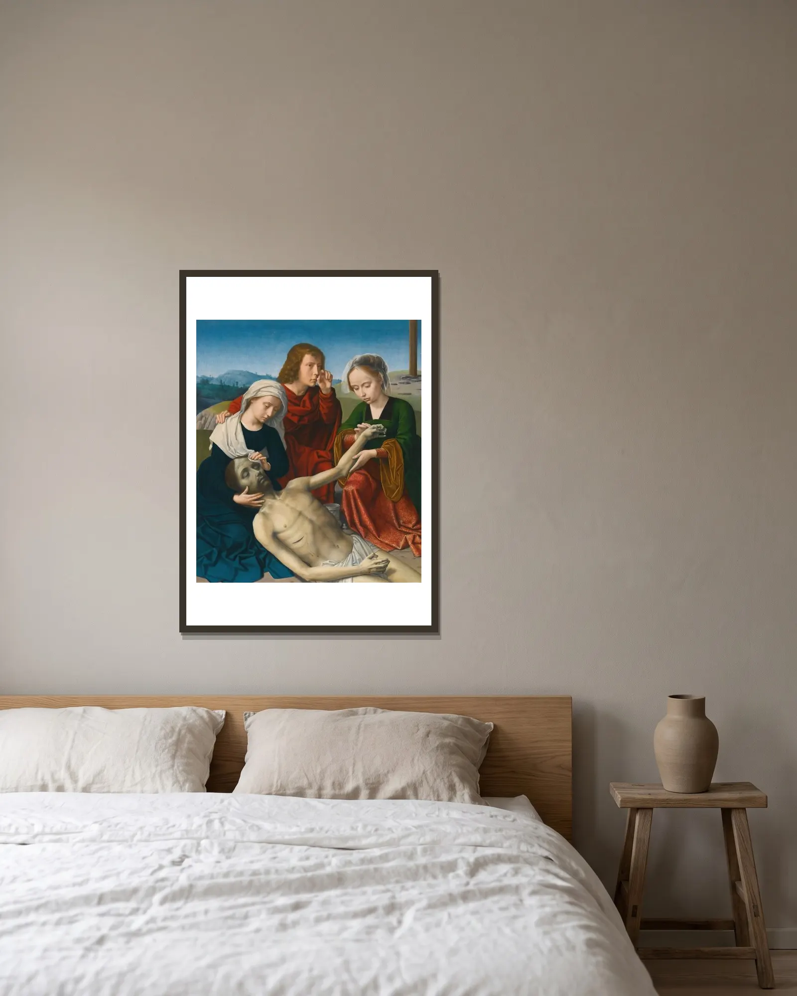 The Lamentation av Gerard David inramad på en vägg