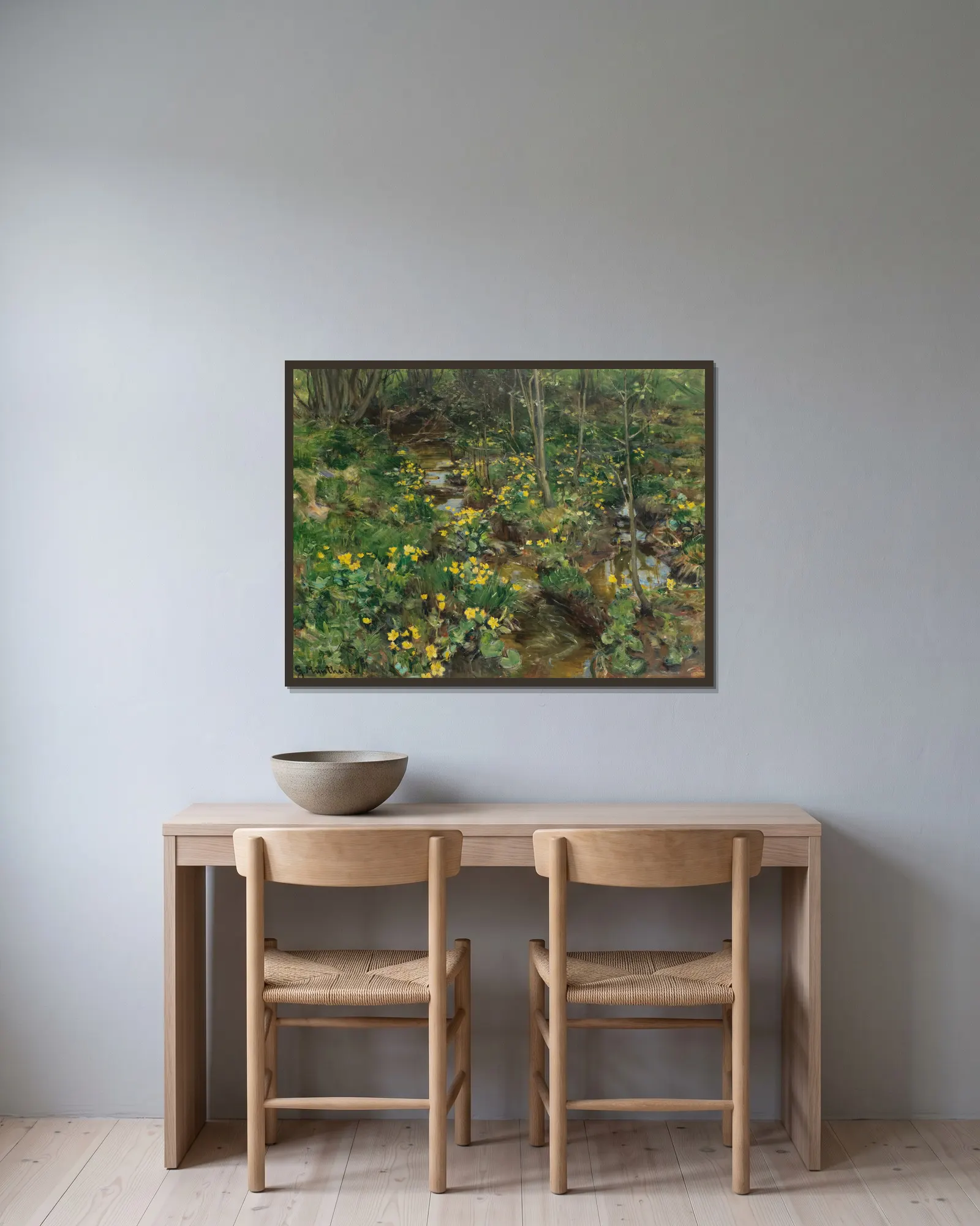 Marigold av Gerhard Munthe inramad på en vägg