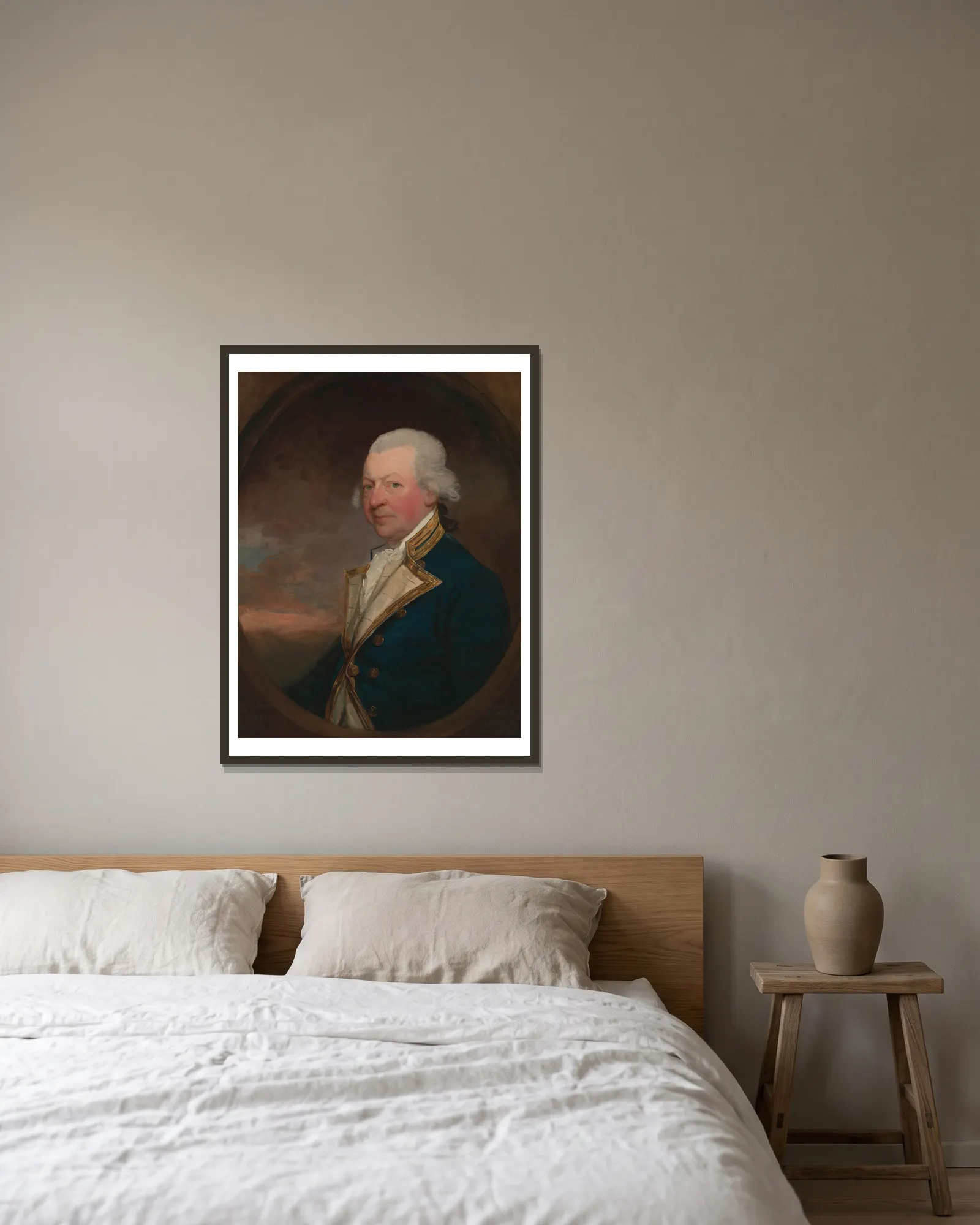 Captain John MacBride av Gilbert Stuart inramad på en vägg