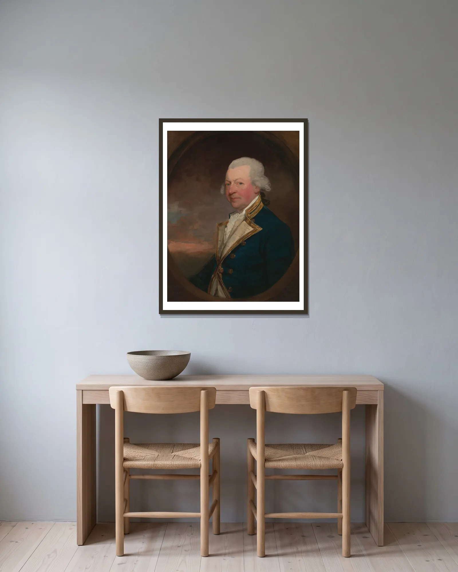 Captain John MacBride av Gilbert Stuart inramad på en vägg