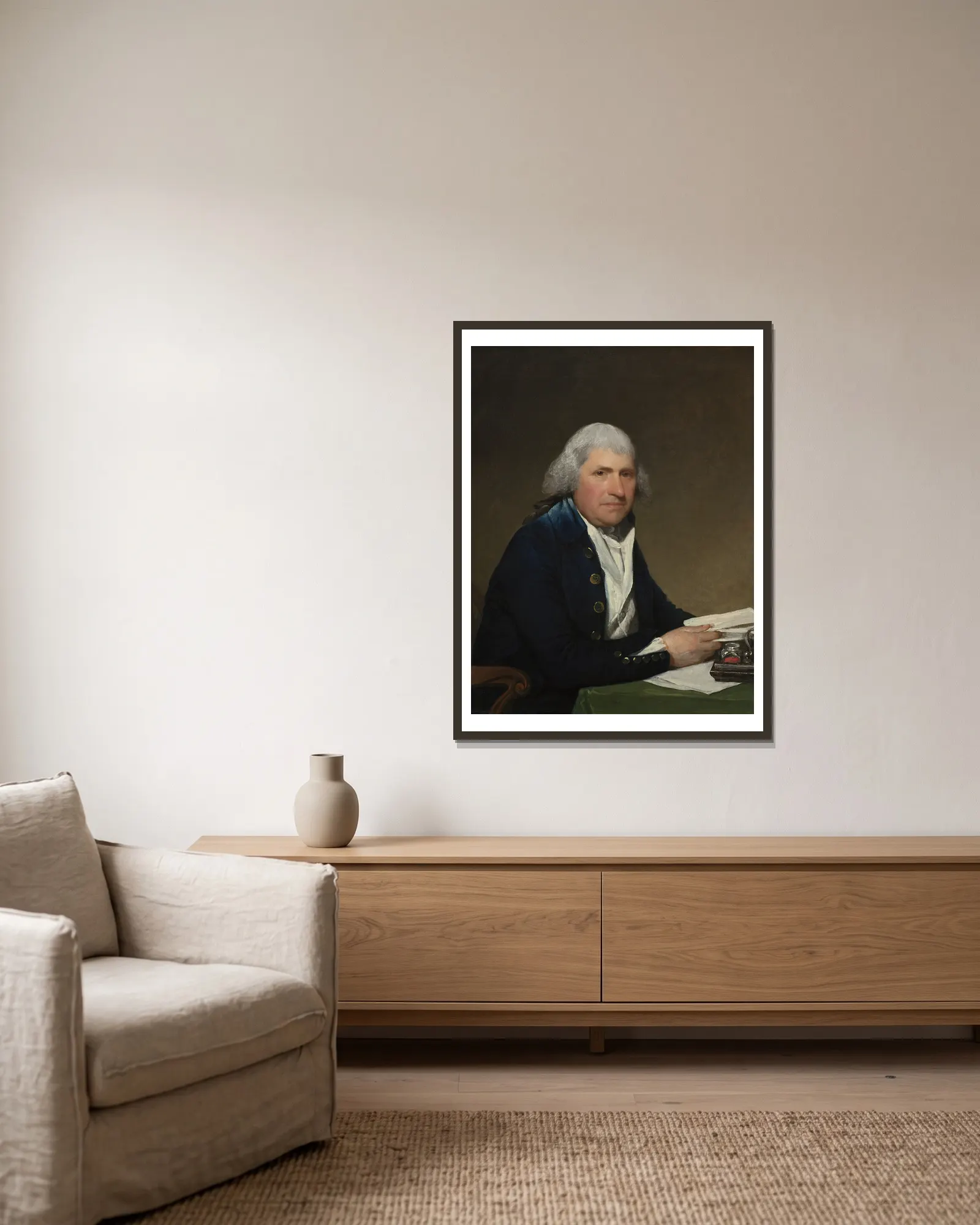 Richard Yates av Gilbert Stuart inramad på en vägg
