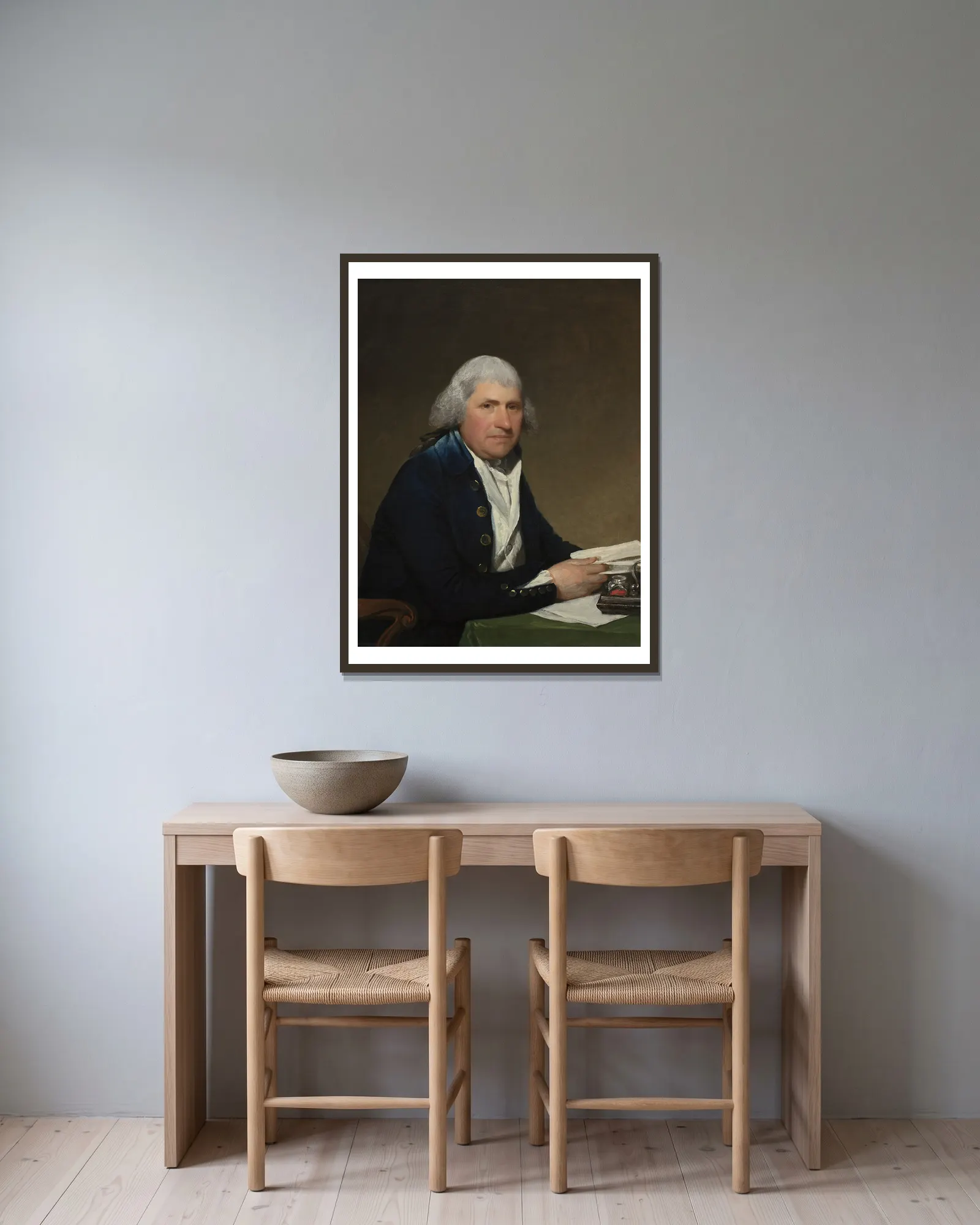 Richard Yates av Gilbert Stuart inramad på en vägg