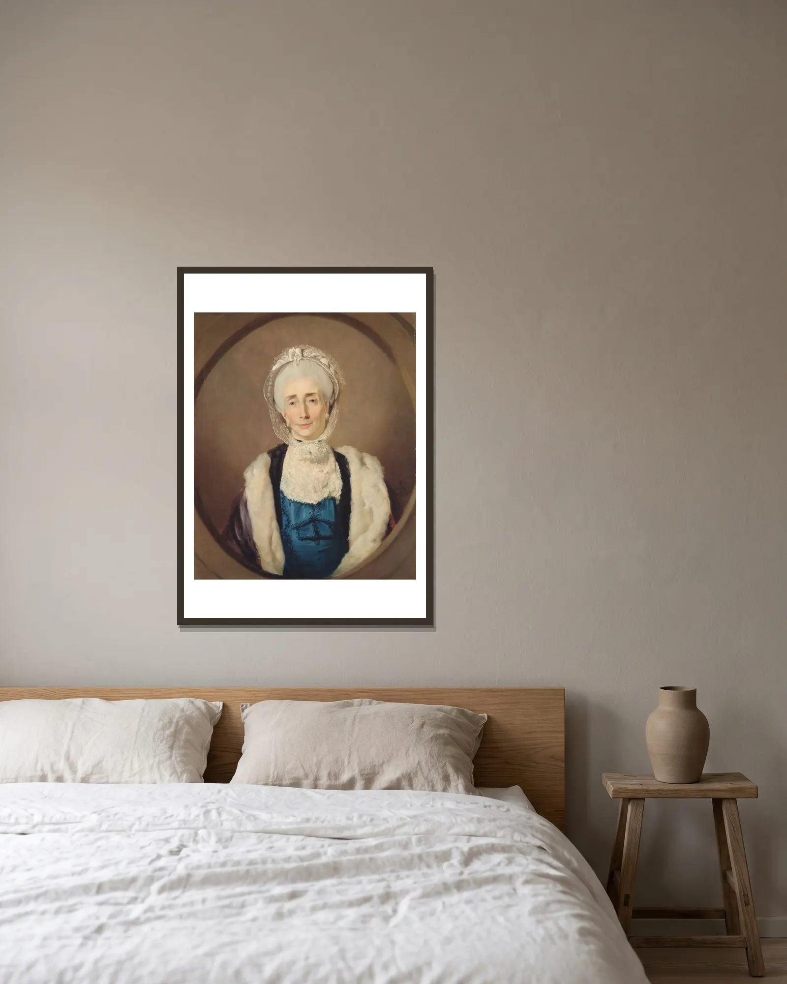 Mrs. Lushington av John Hamilton Mortimer inramad på en vägg