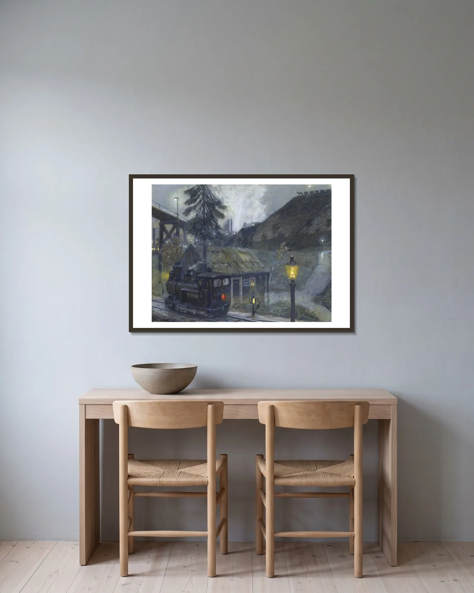 An der Grube av Hans Baluschek inramad på en vägg