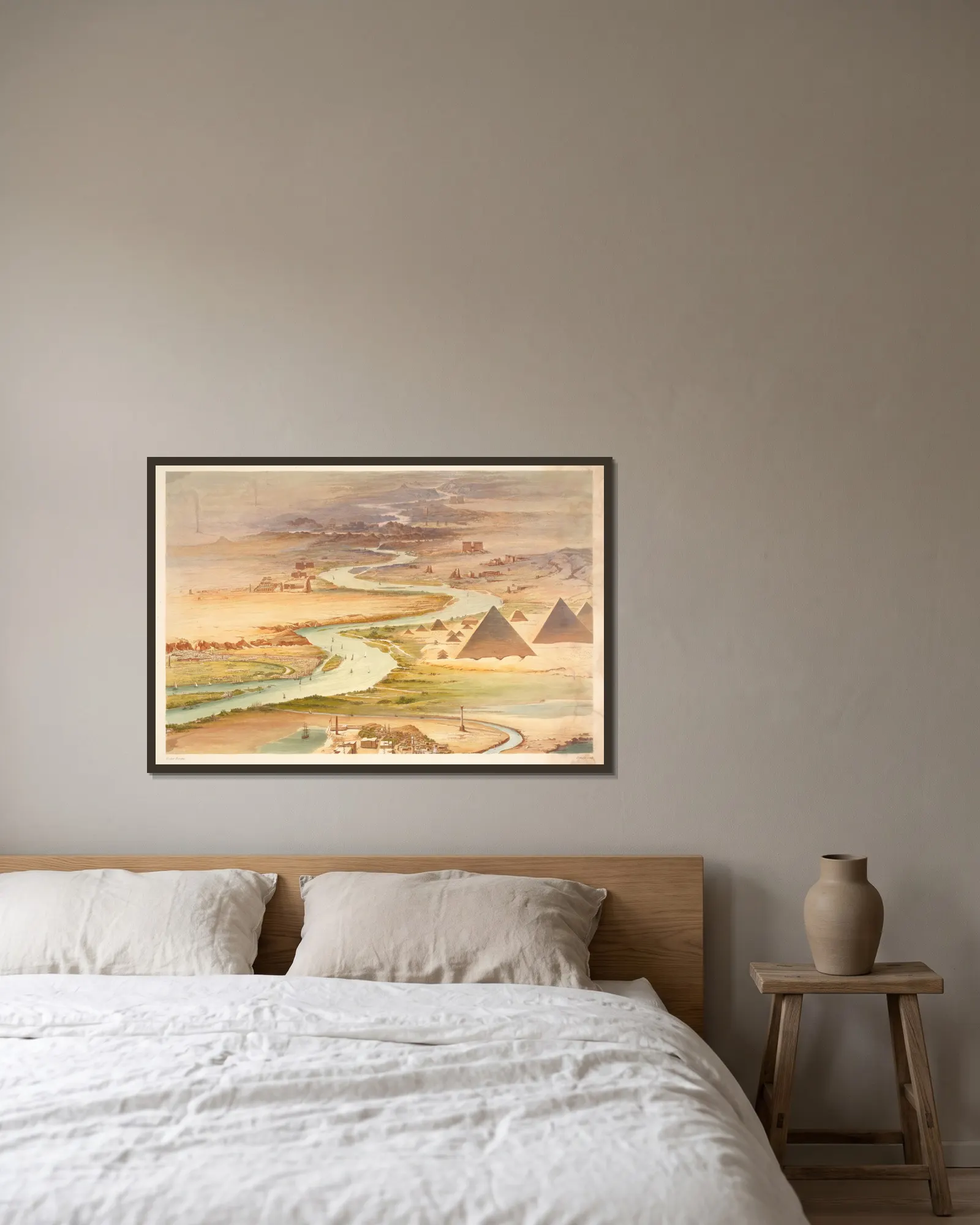 Landscape av Hector Horeau inramad på en vägg