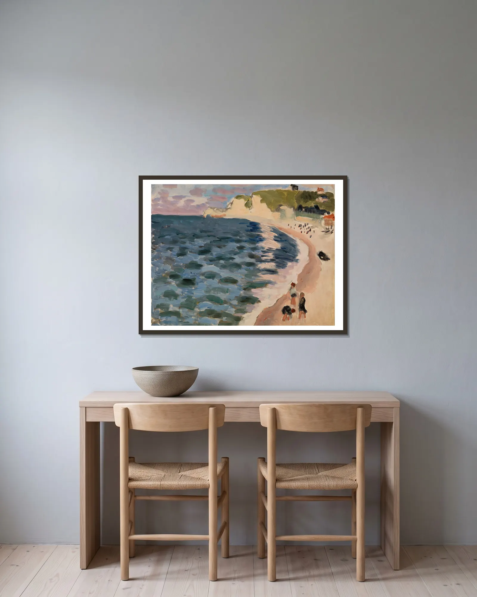 High Tide (Pleine mer) av Henri Matisse inramad på en vägg