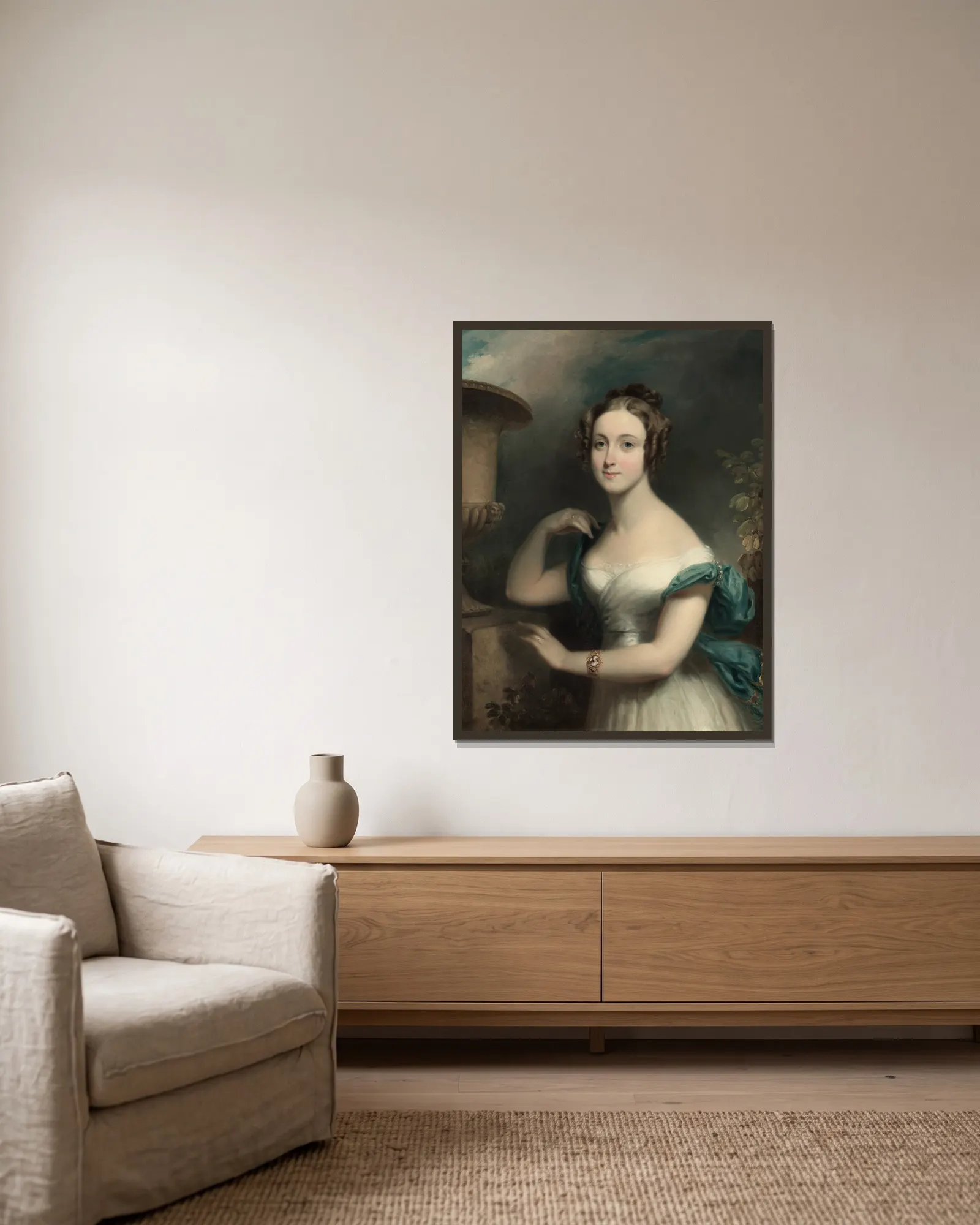 Mary Ward Betts av Henry Inman inramad på en vägg