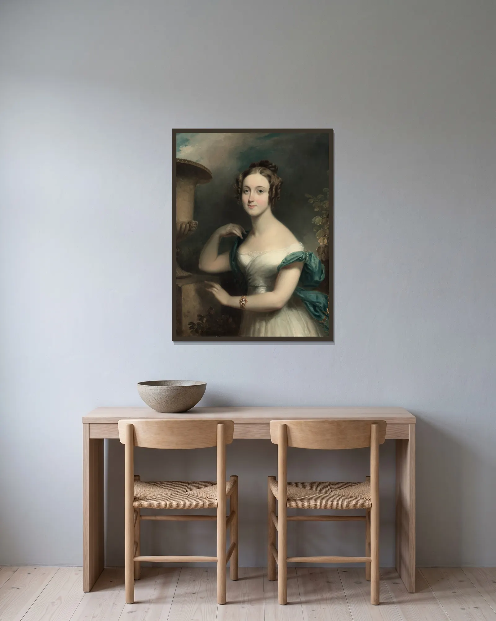 Mary Ward Betts av Henry Inman inramad på en vägg