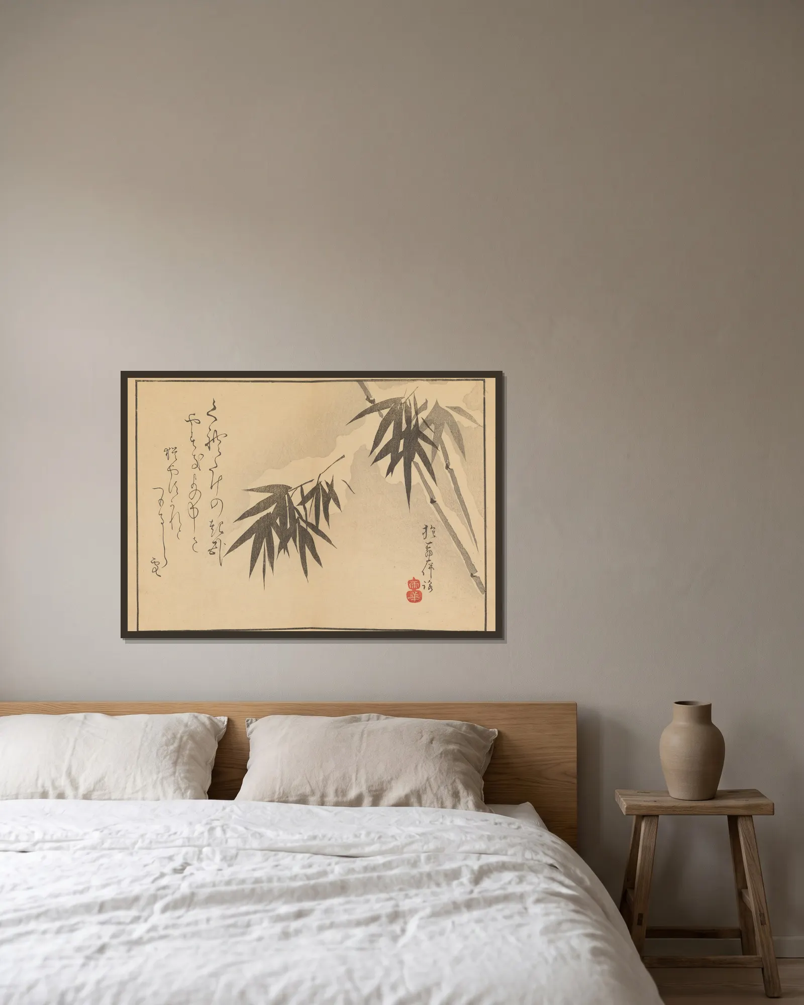 Sakai Hōitsu gajō, Pl.19 av Sakai Hōitsu inramad på en vägg