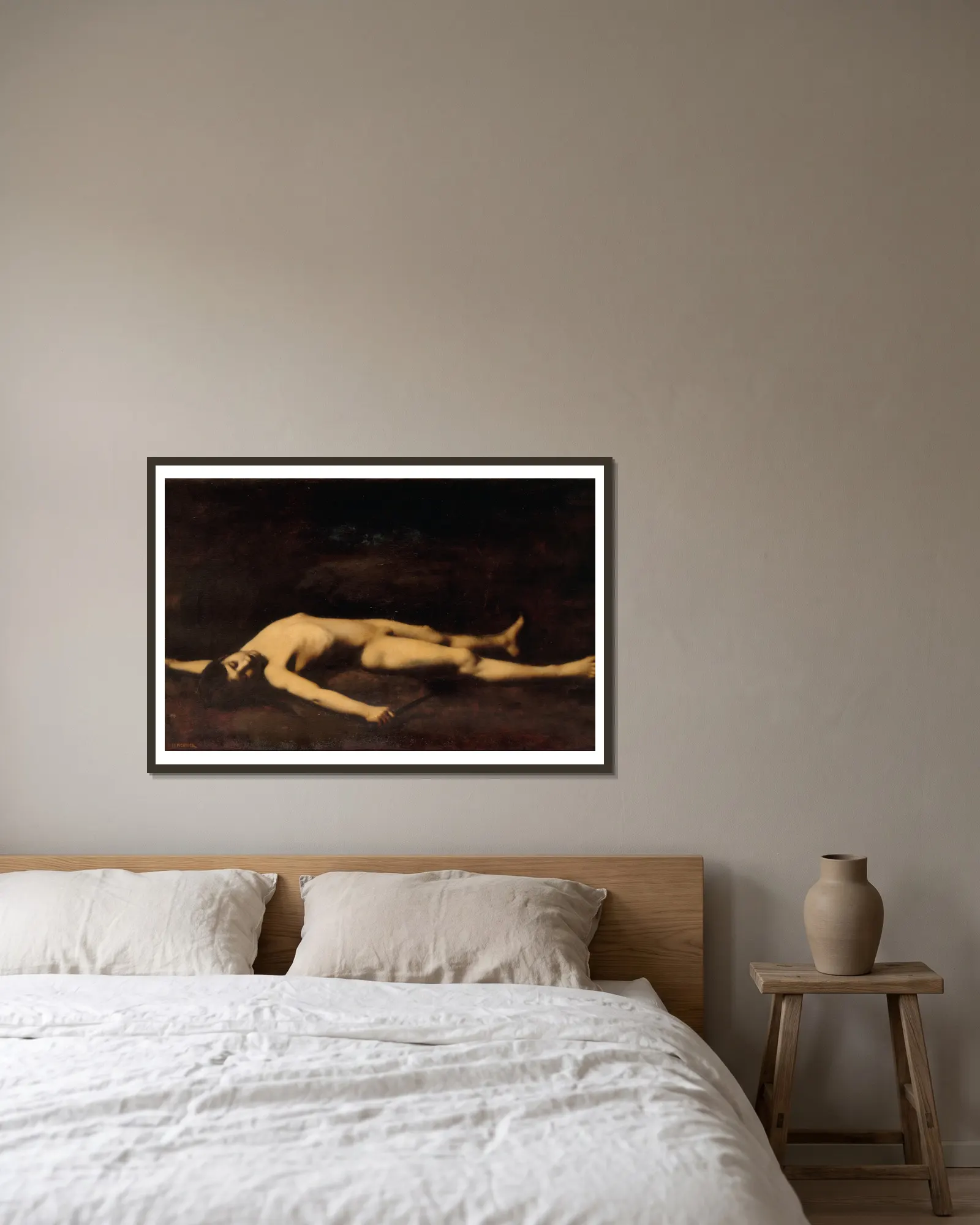 Bara av Jean-Jacques Henner inramad på en vägg