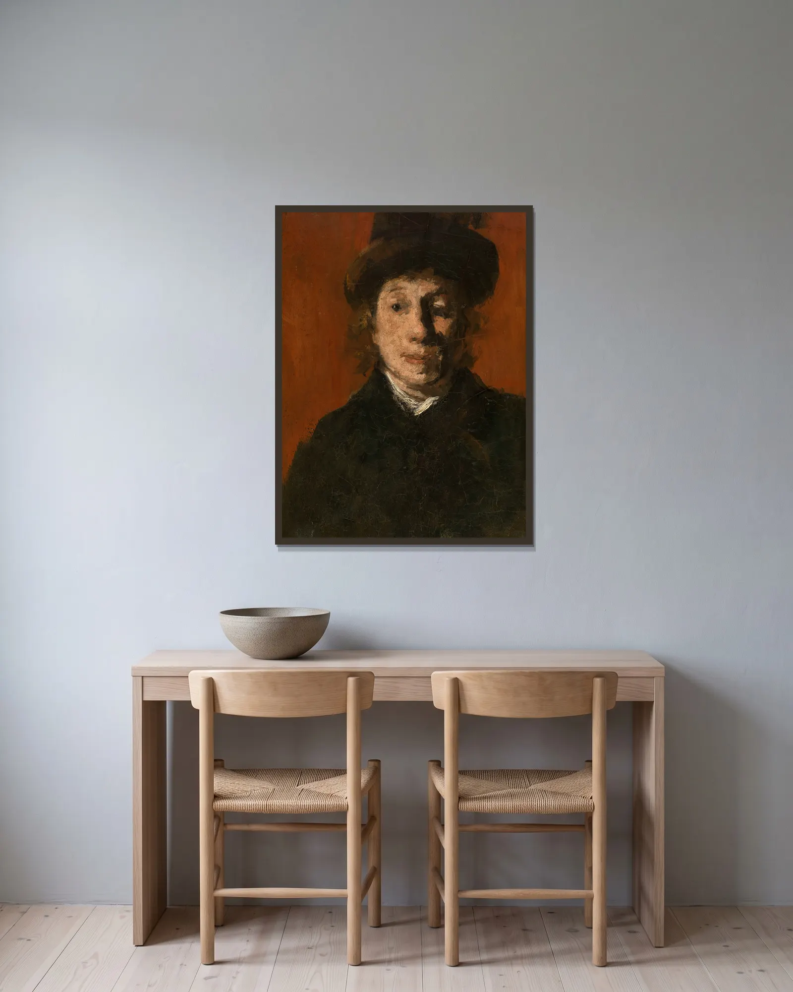 Malvina av Jakob Smits inramad på en vägg