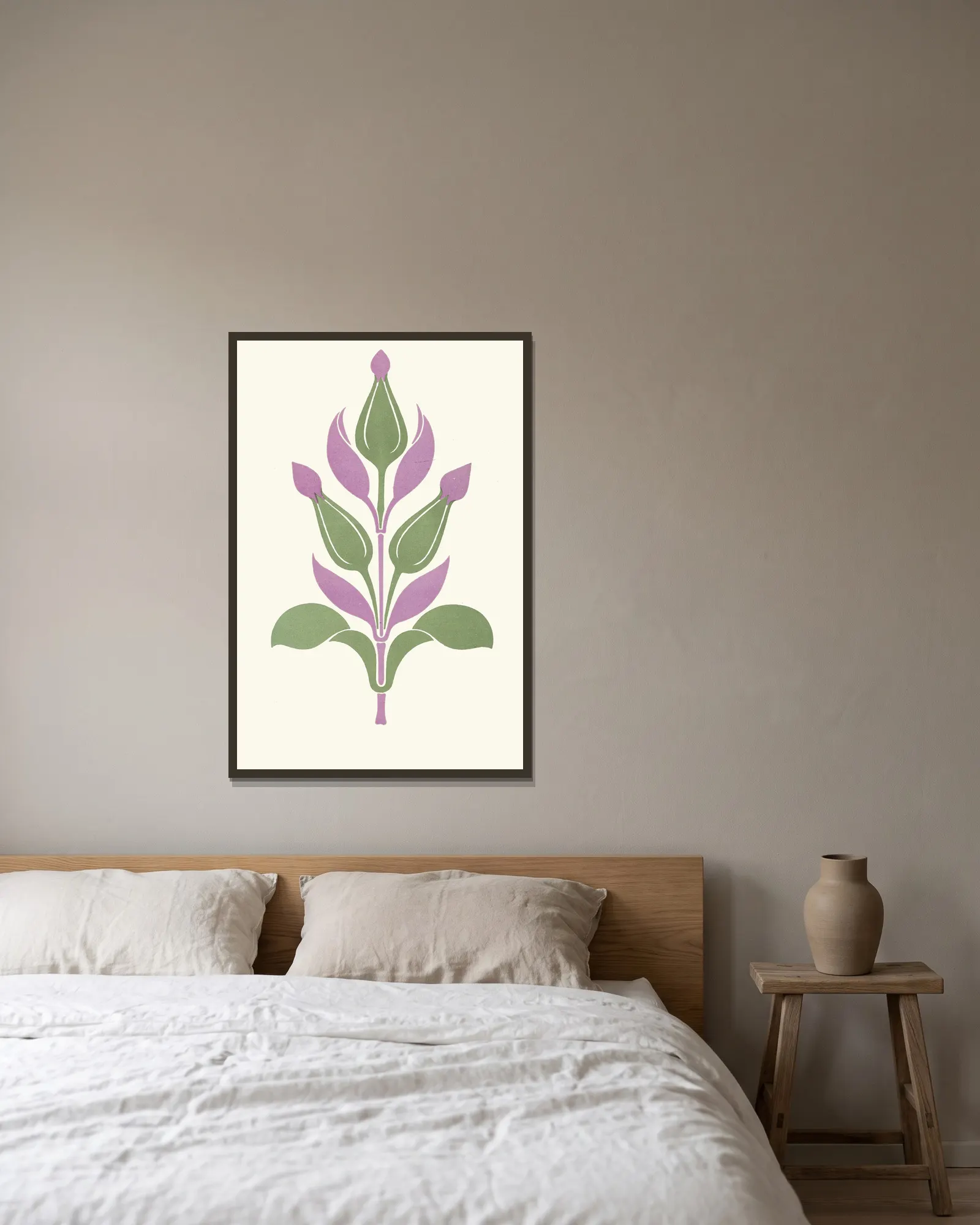 Agreeable Contrast of Plum-Violet and Sage-Green av James Ward inramad på en vägg